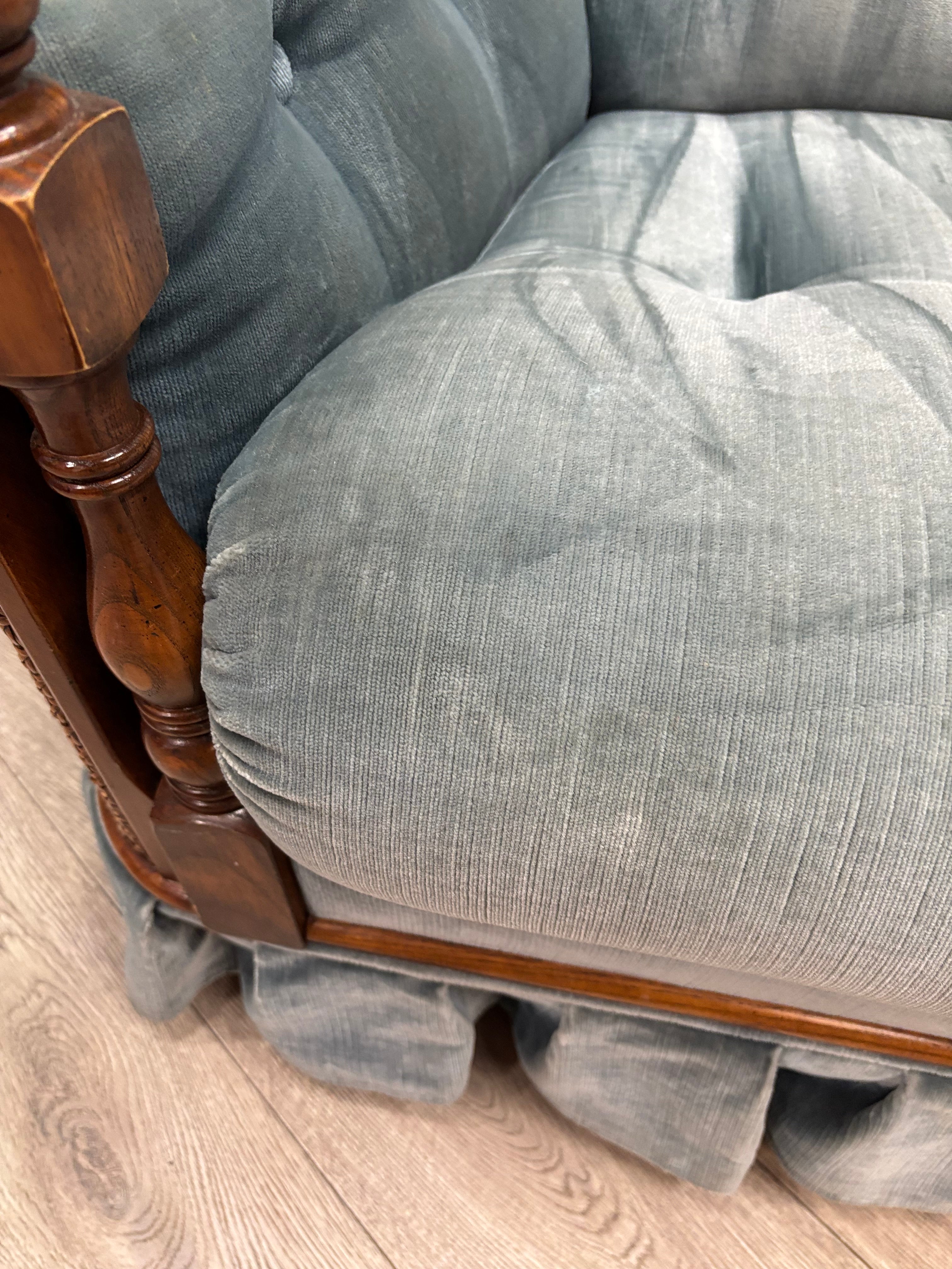 Blue Tufted Accent Chair