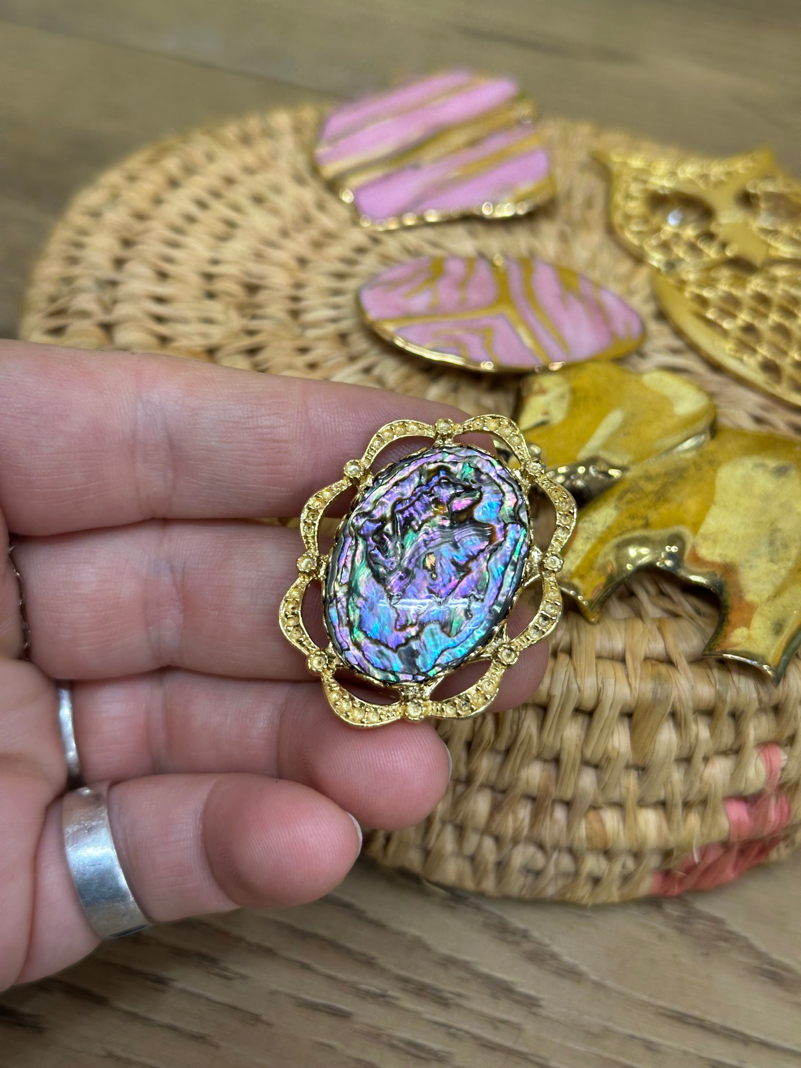 Bundle of Gold Tone Brooches
