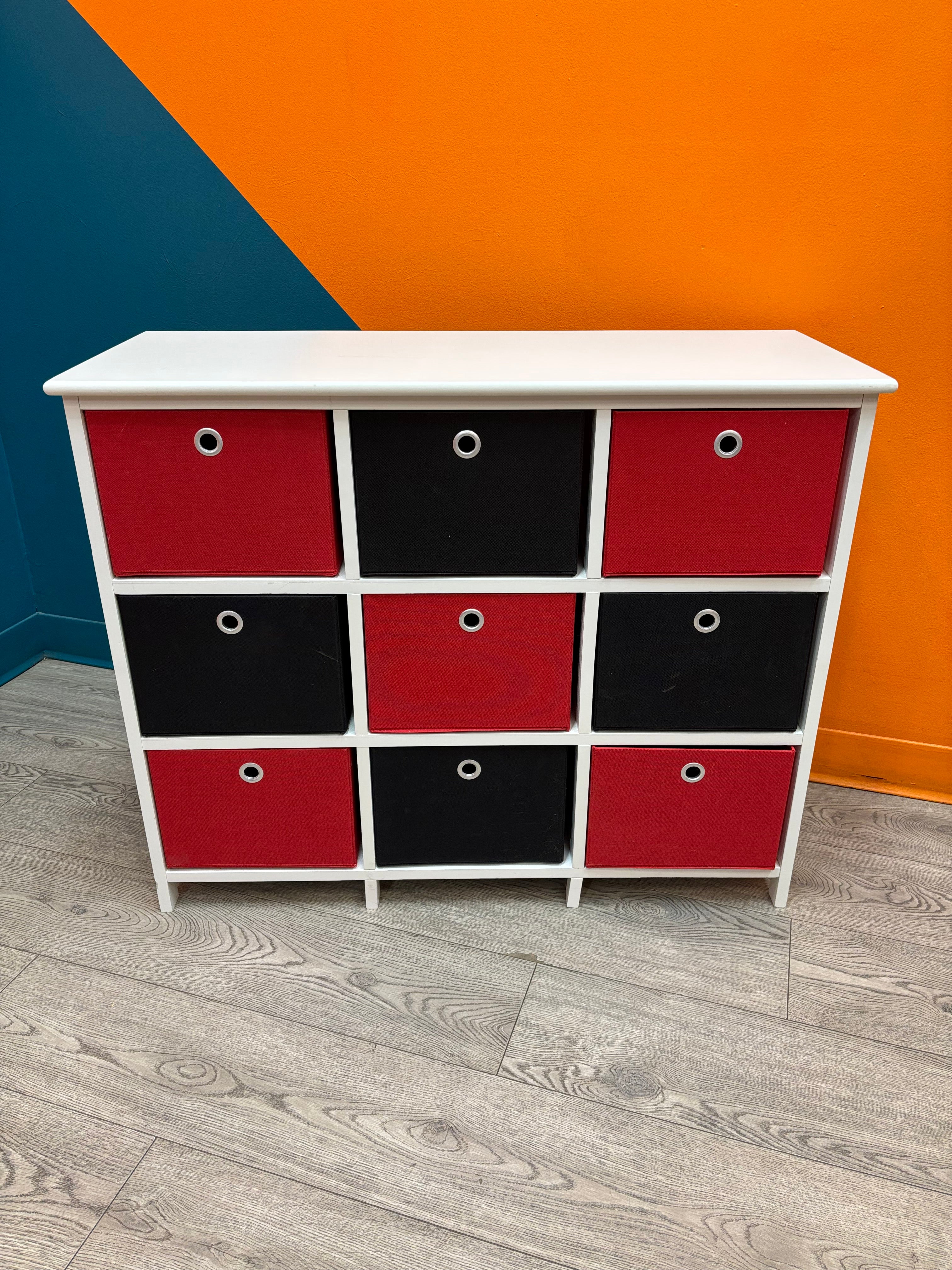 Black & Red Storage Shelves (2 available)