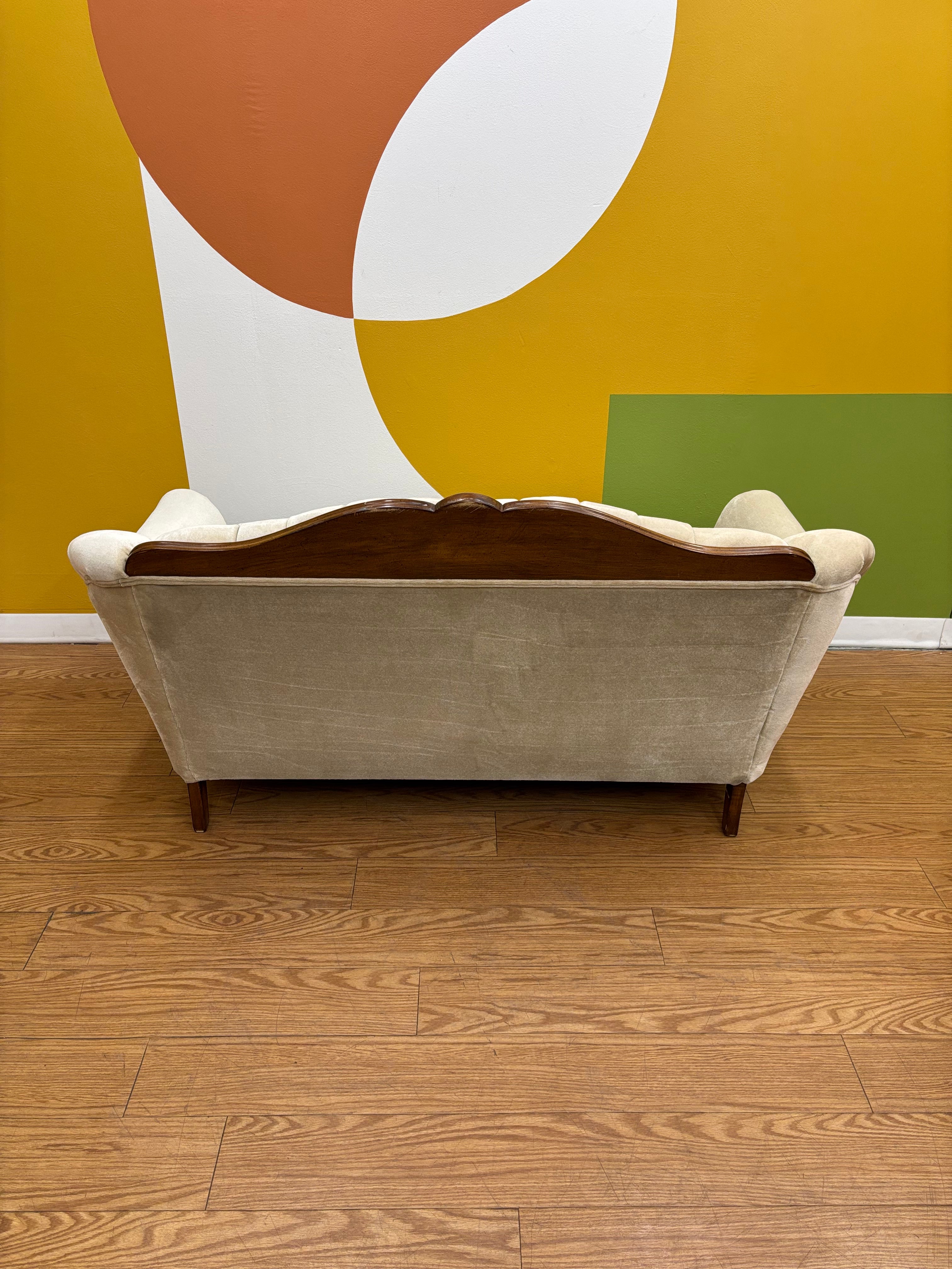 Tufted Cream Loveseat