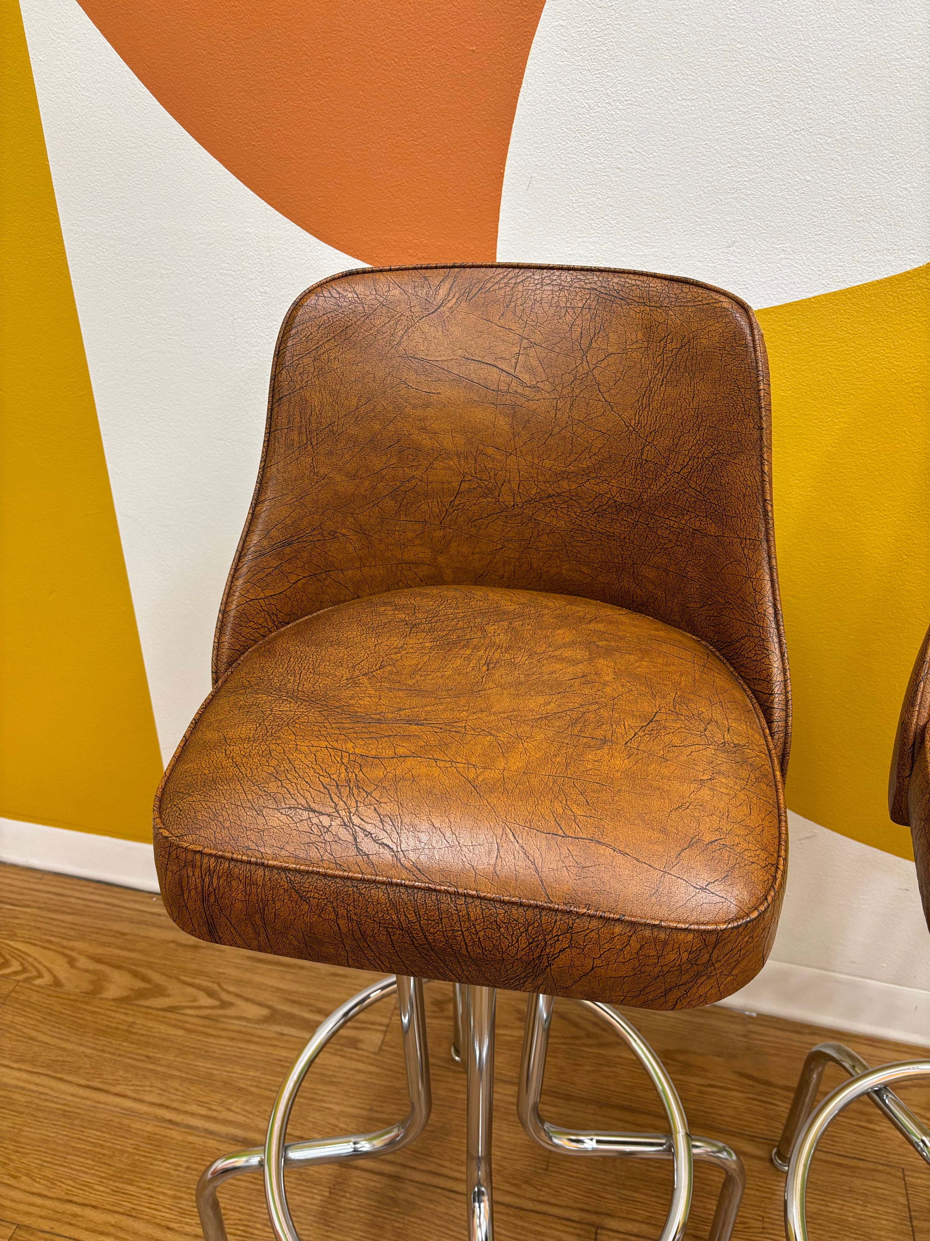 (2) Brown Barstools