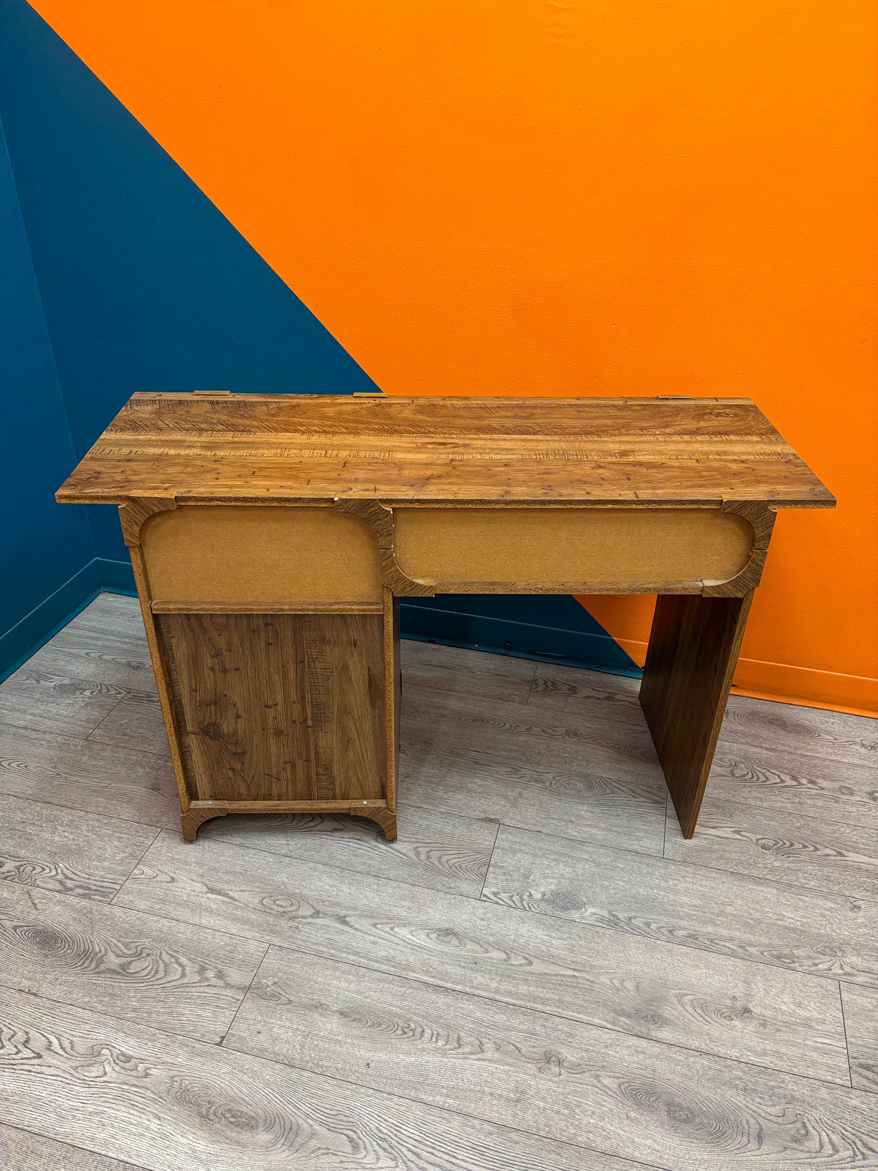 Wood Desk with Storage Cubbies
