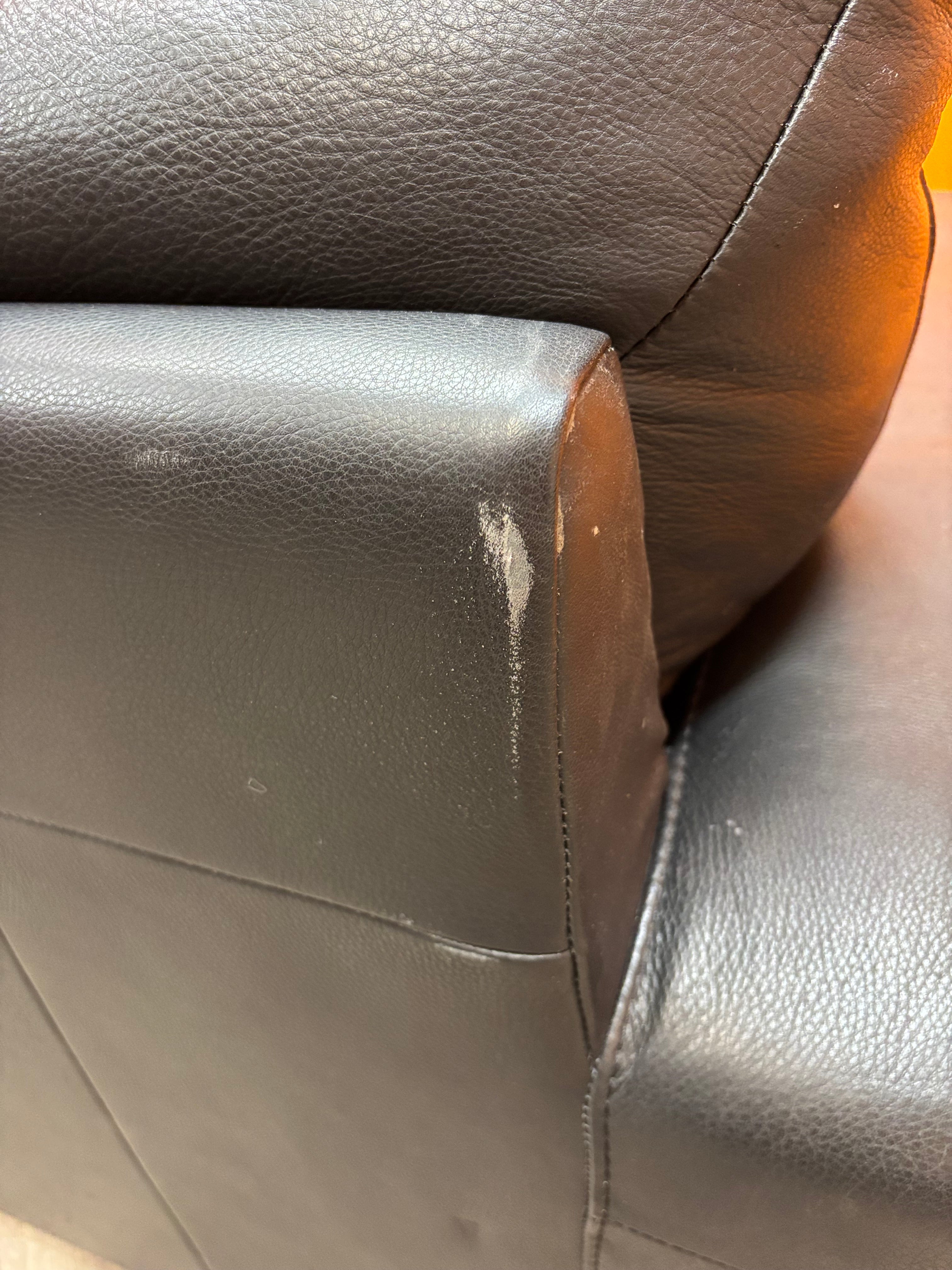 Black Leather Sofa (Natuzzi)