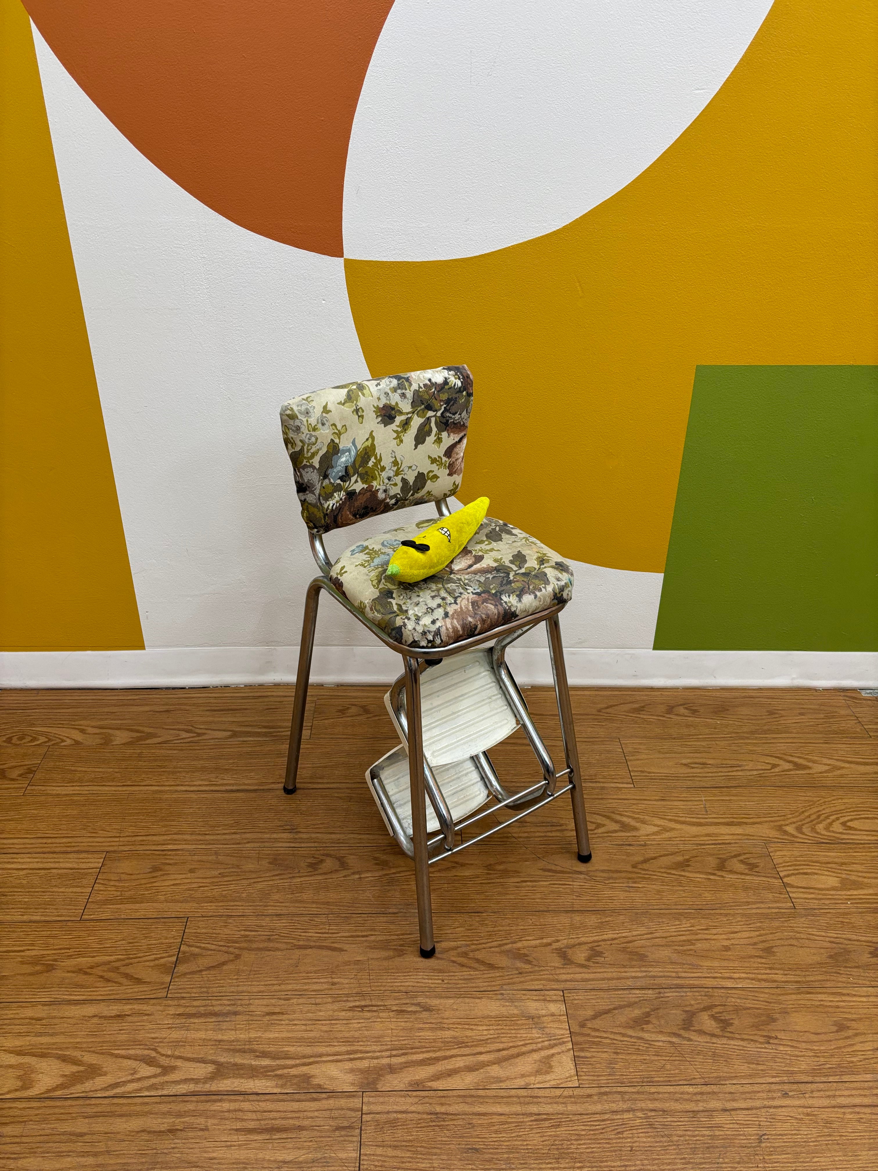 Floral Folding Step Stool Chair