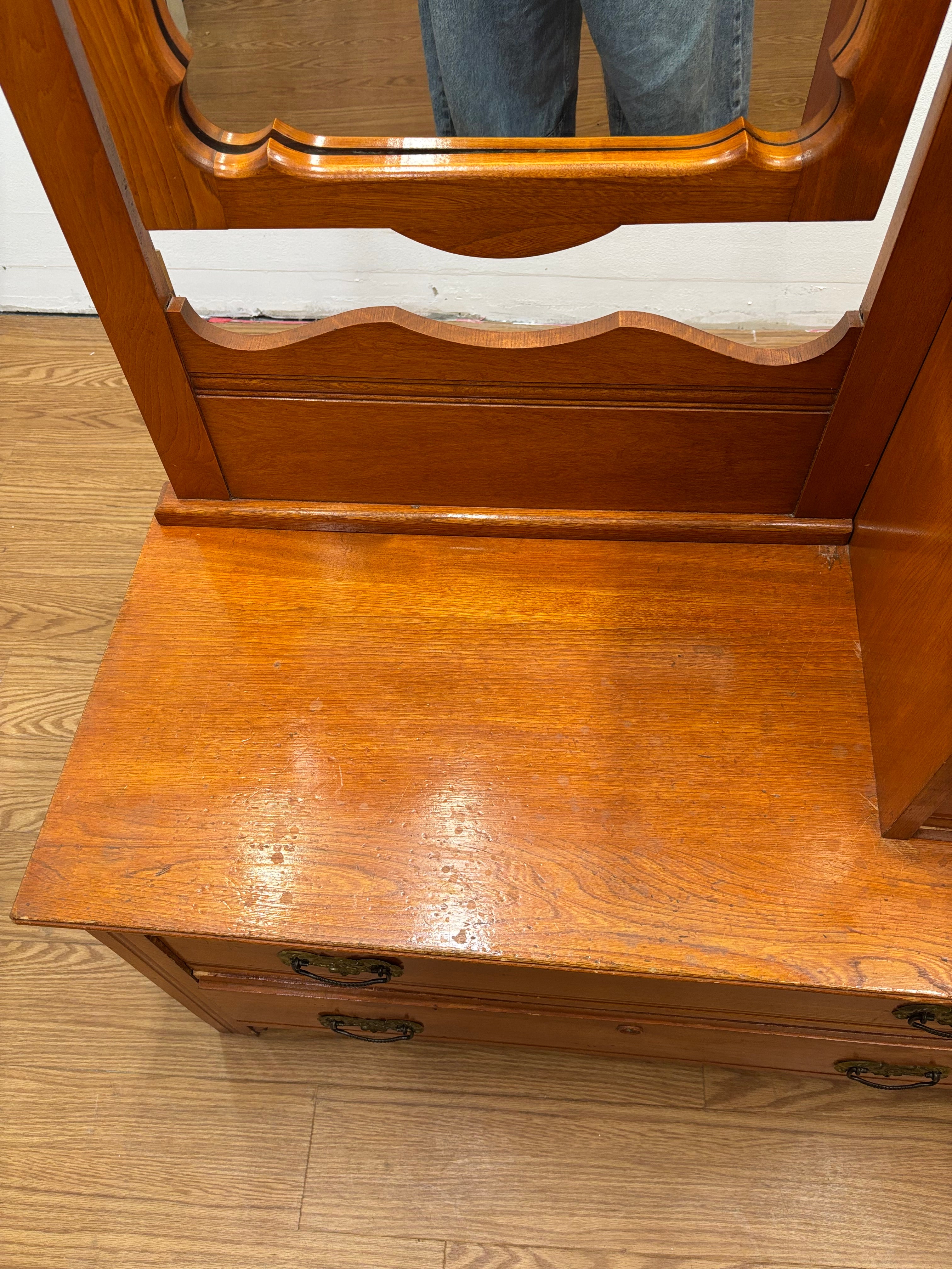 Wood Dresser with Mirror