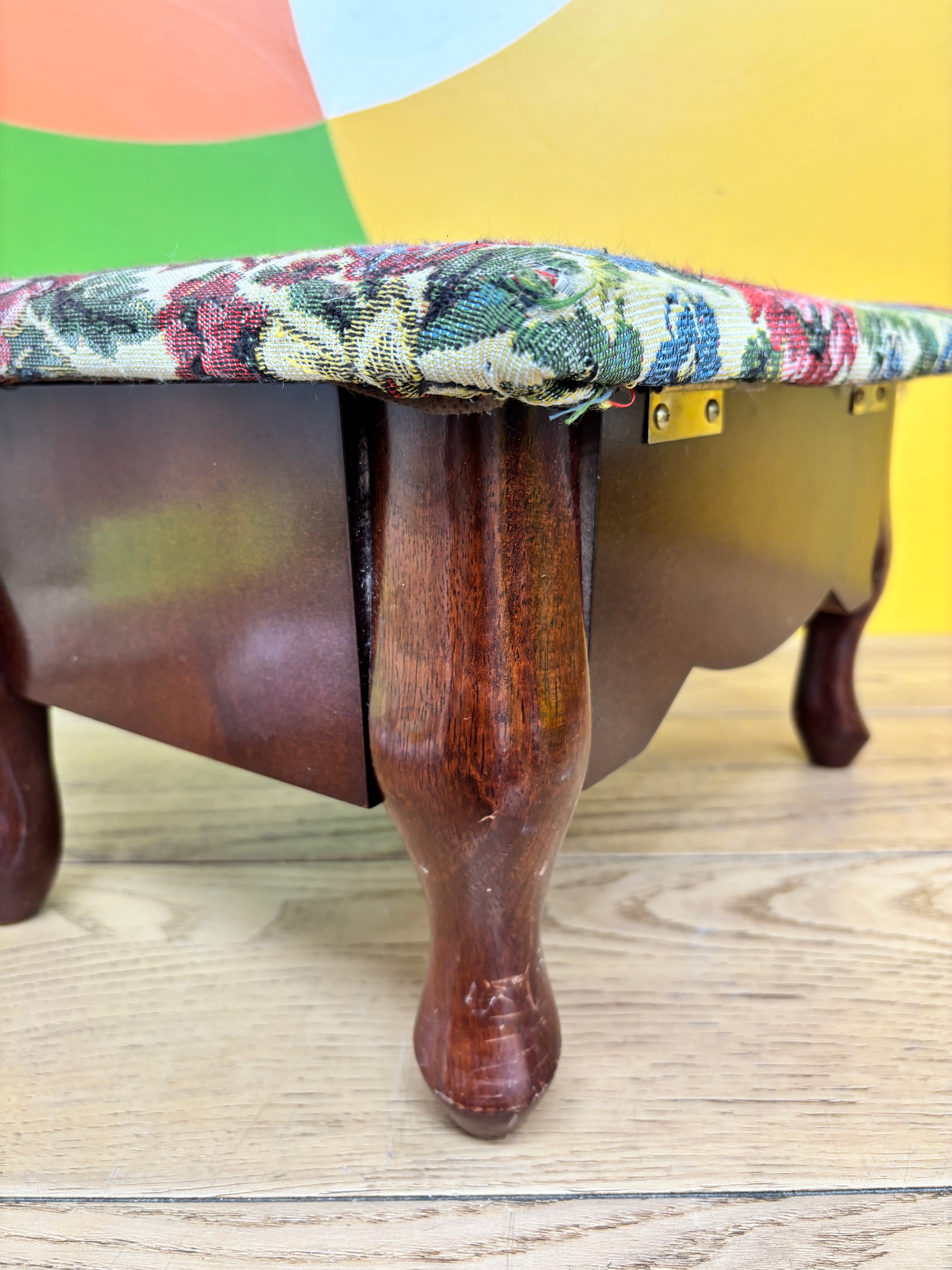 Small Floral Storage Ottoman