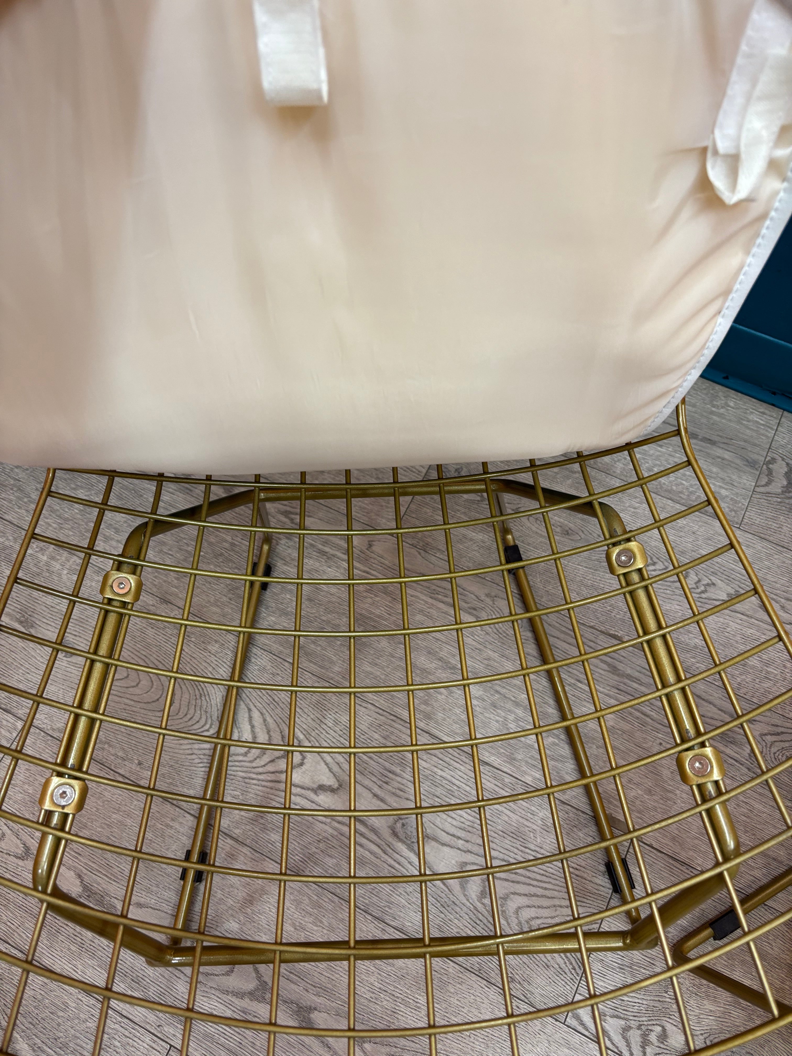Gold Mesh Dining Chairs with Cushions (2)