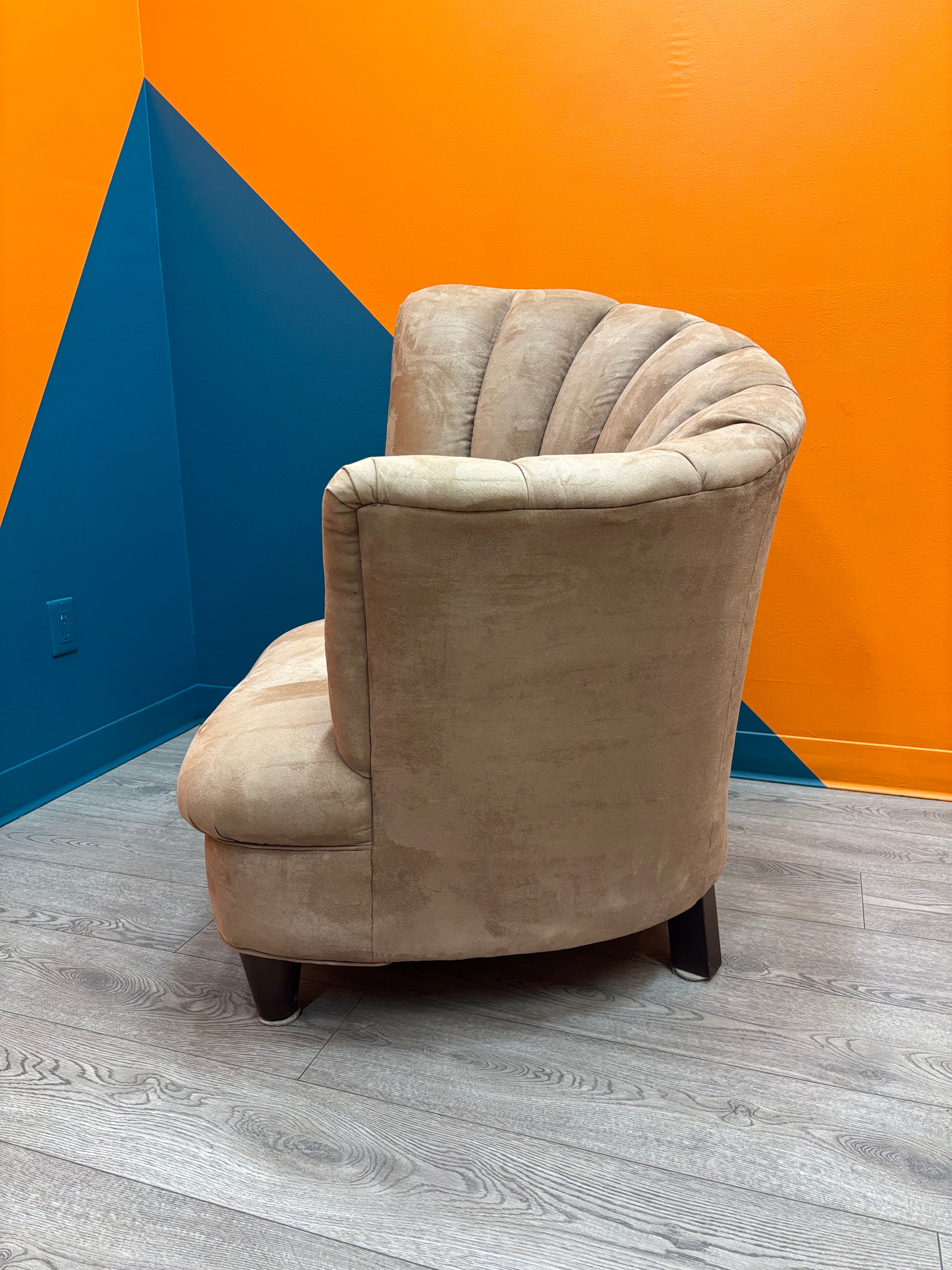 Asymmetrical Beige Lounge Chair