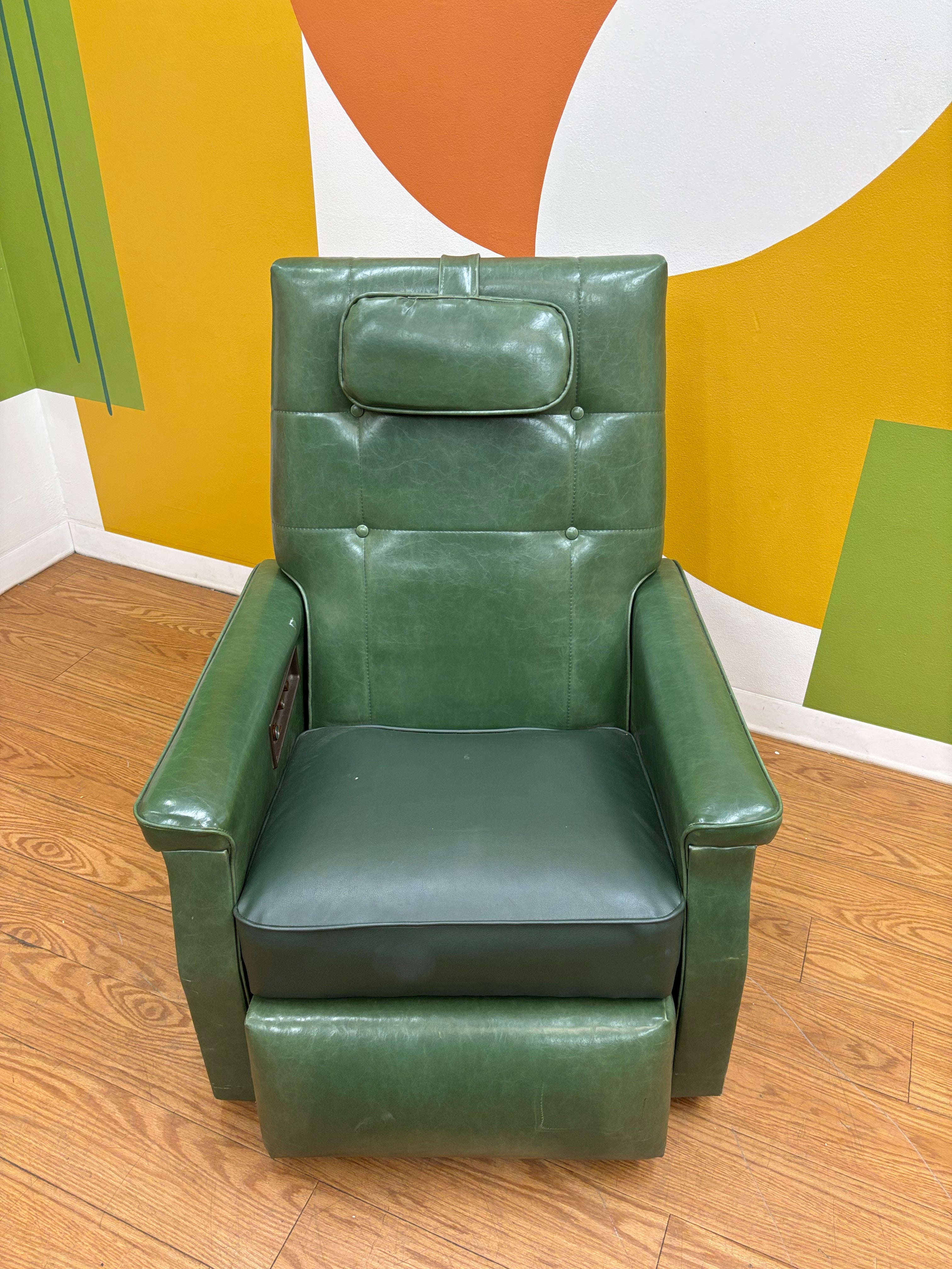 Green Pleather Recliner