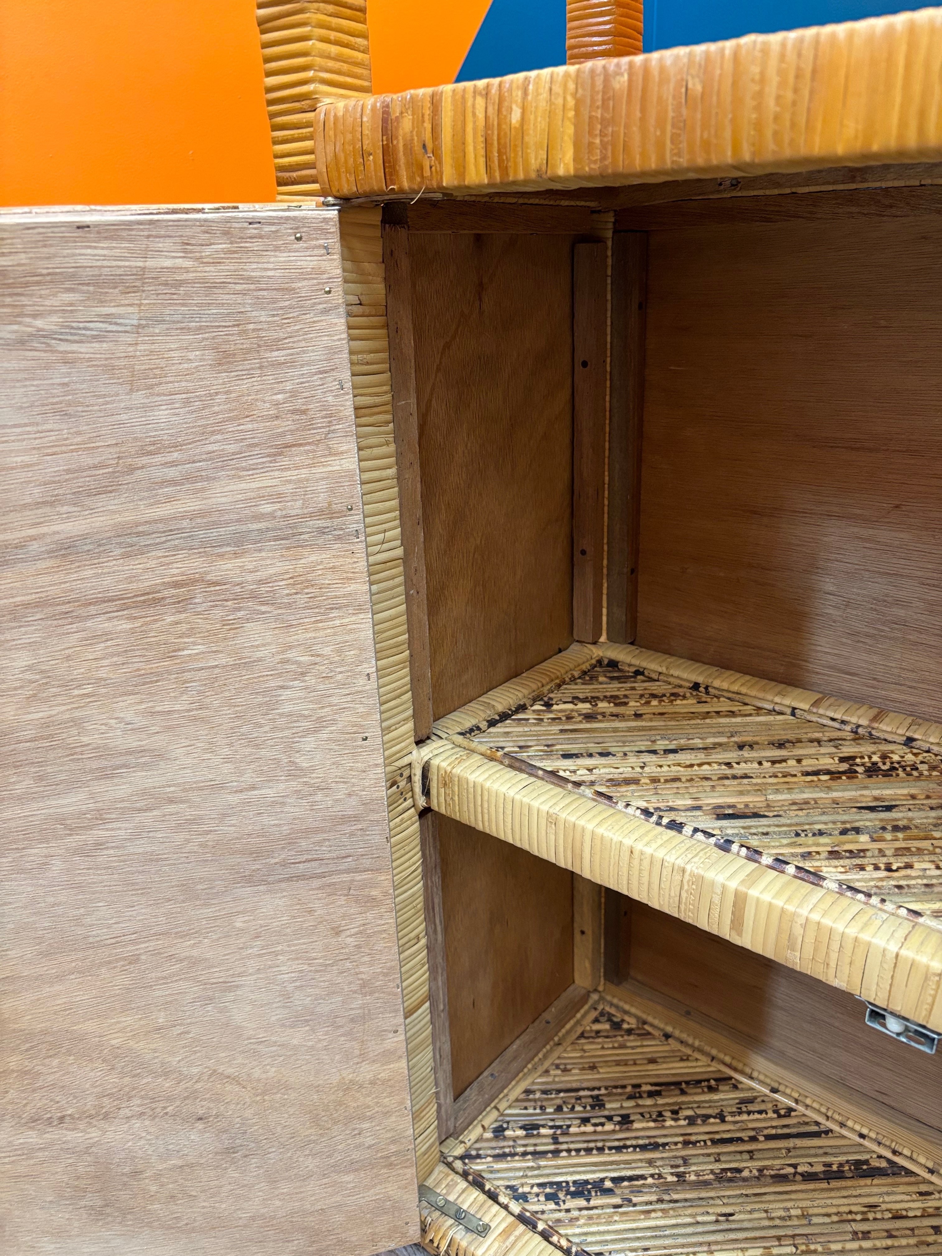 Tall Rattan Shelf