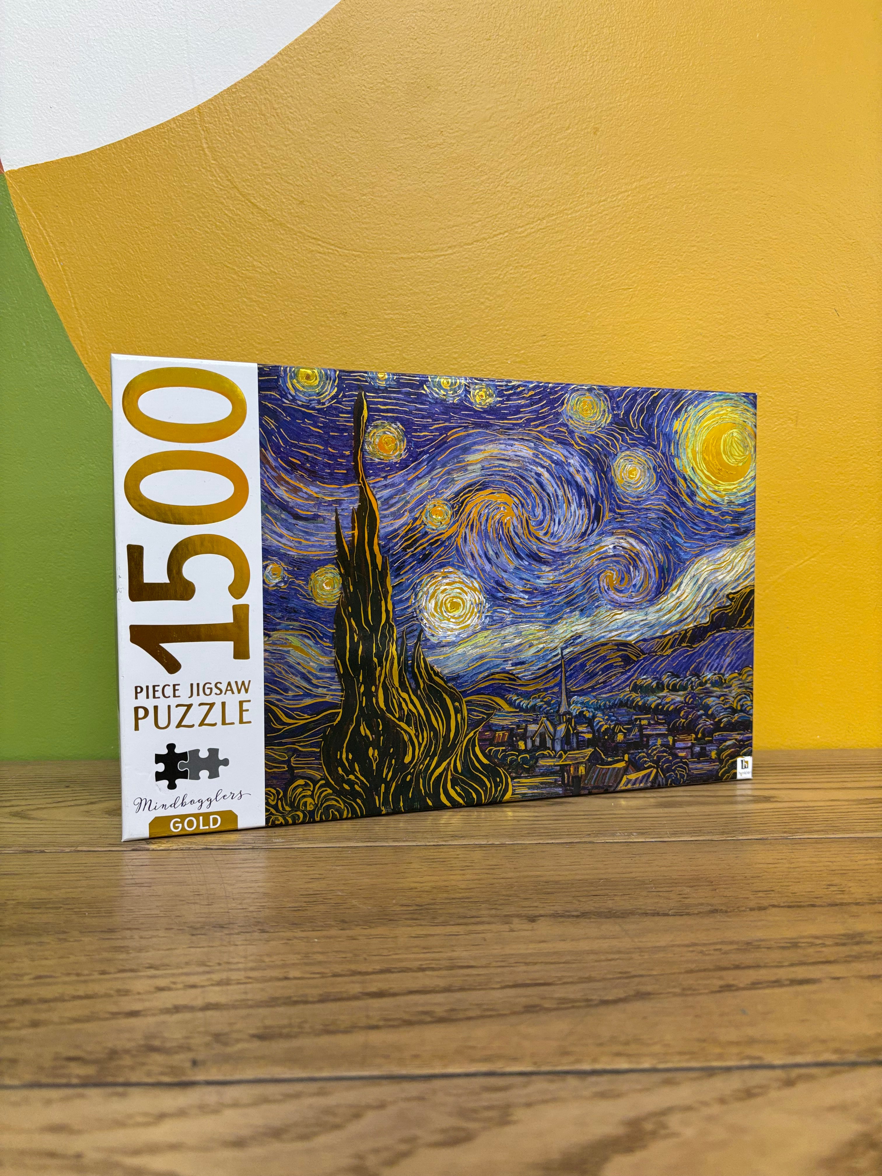 Mindbogglers Gold "Starry Night" by Vincent van Gogh 1500-Piece Jigsaw Puzzle