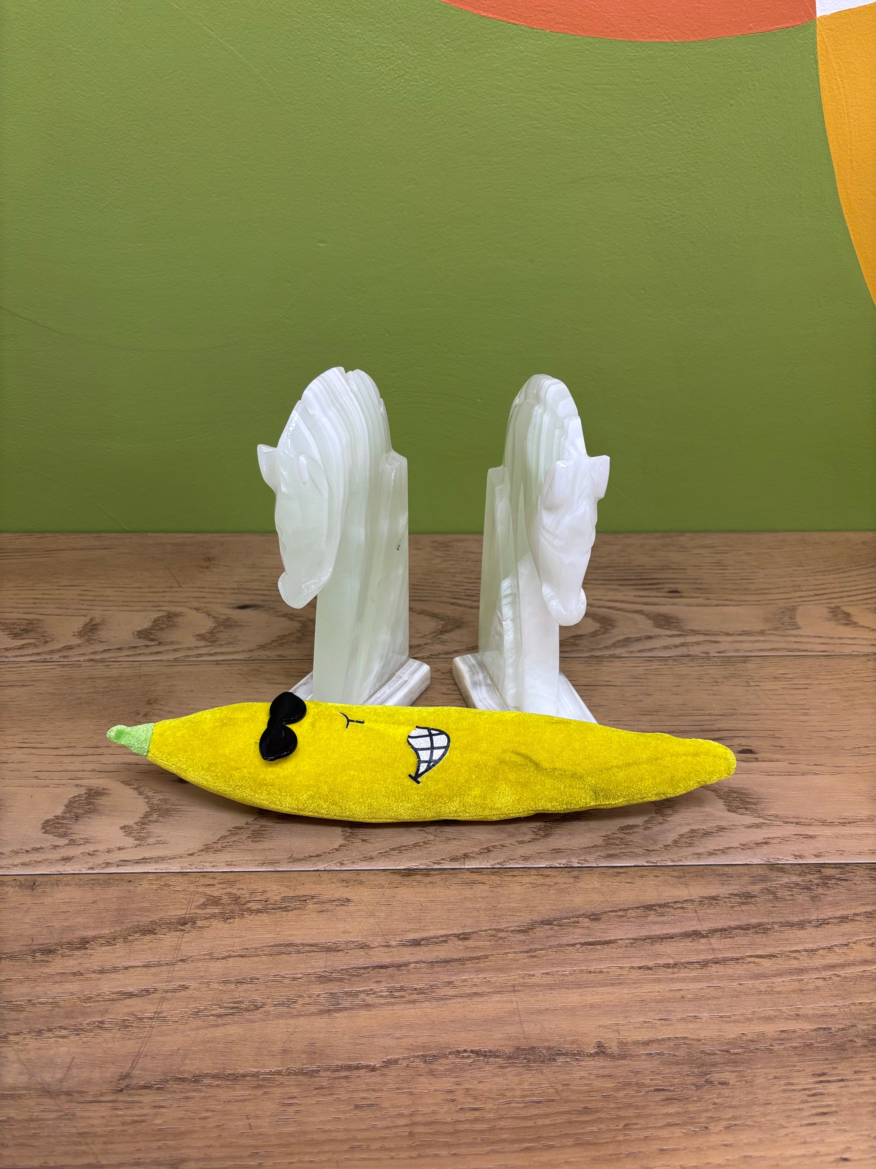 Onyx Horse Head Bookends