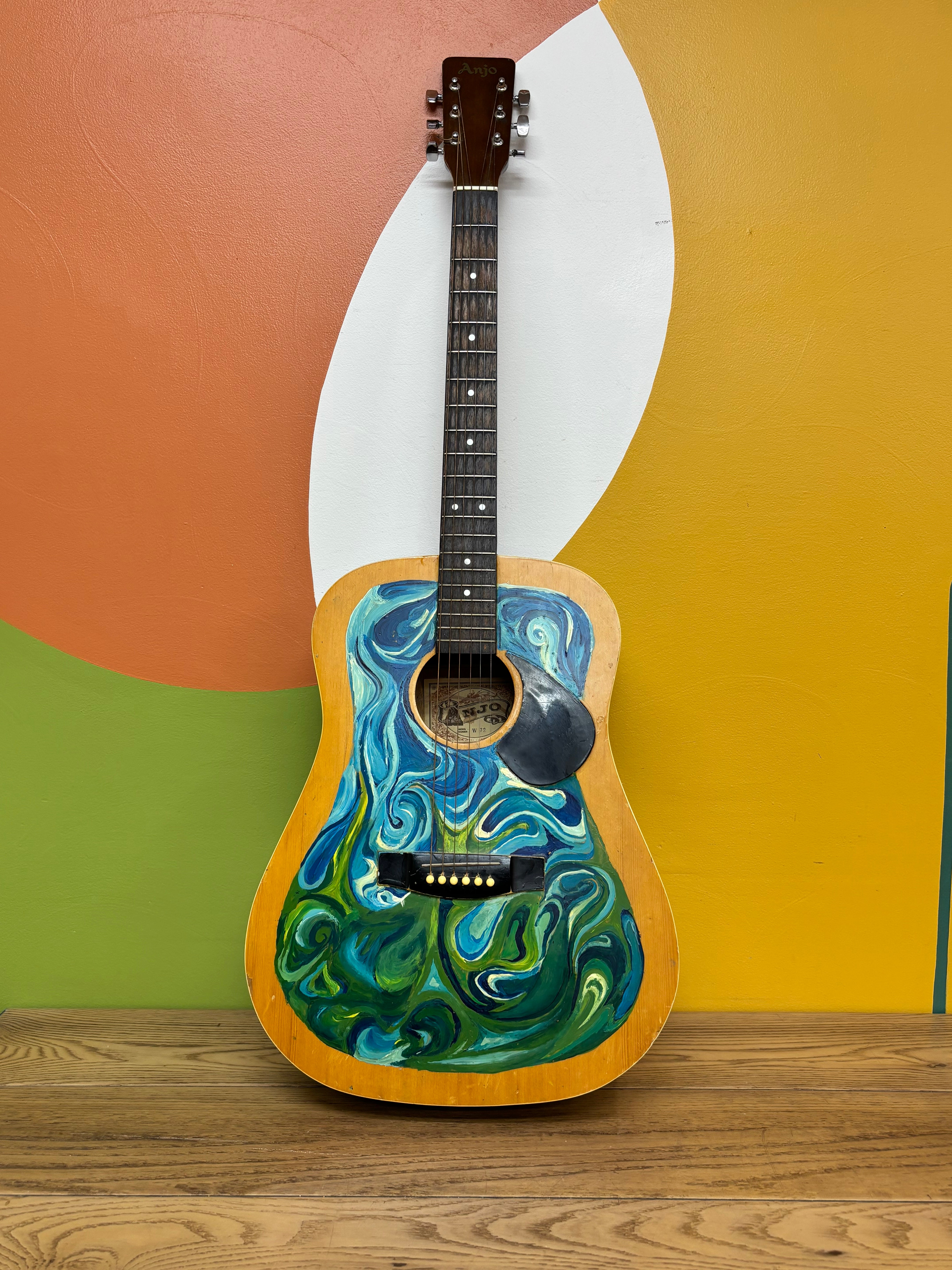 Hand-Painted Anjo Acoustic Guitar
