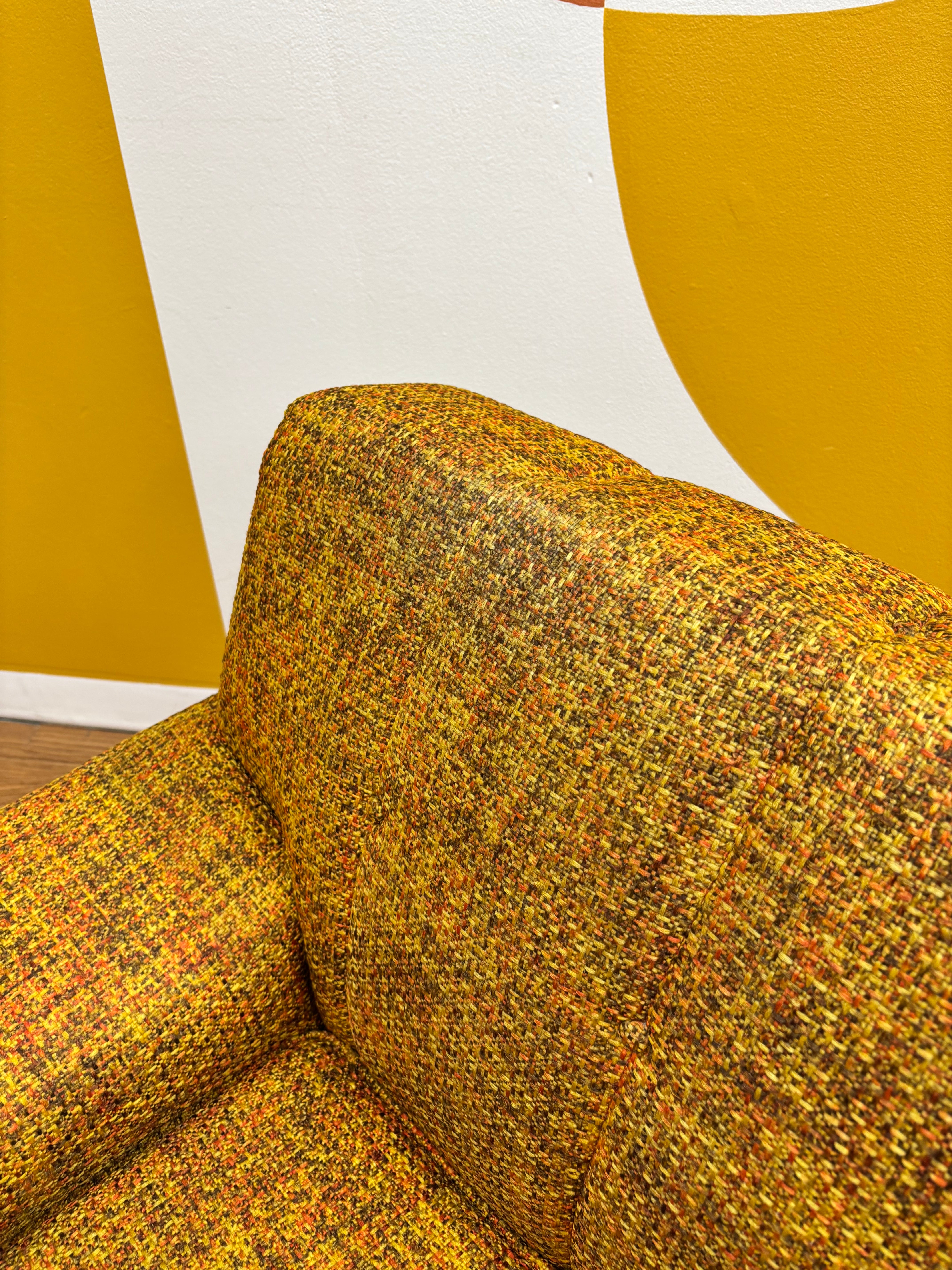 Yellow Tweed Armchair