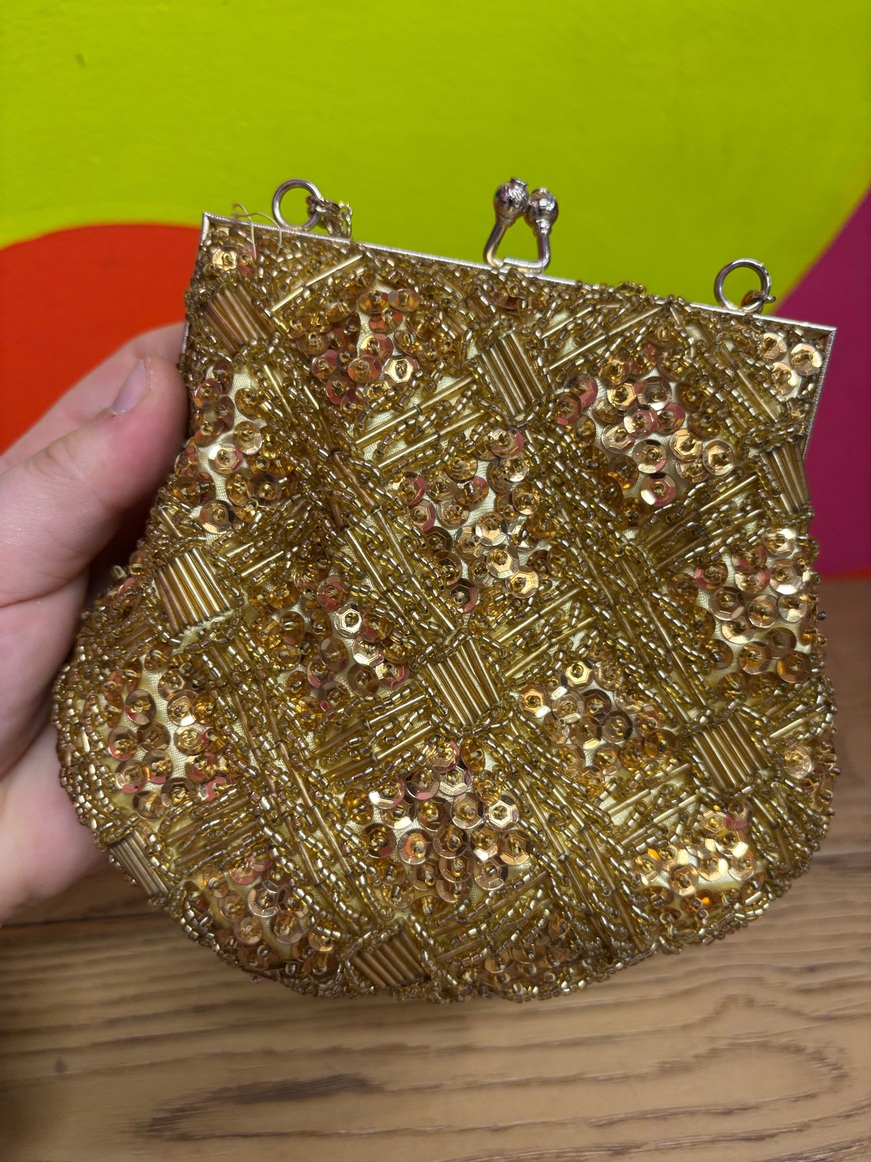 Gold Sequin Clutch