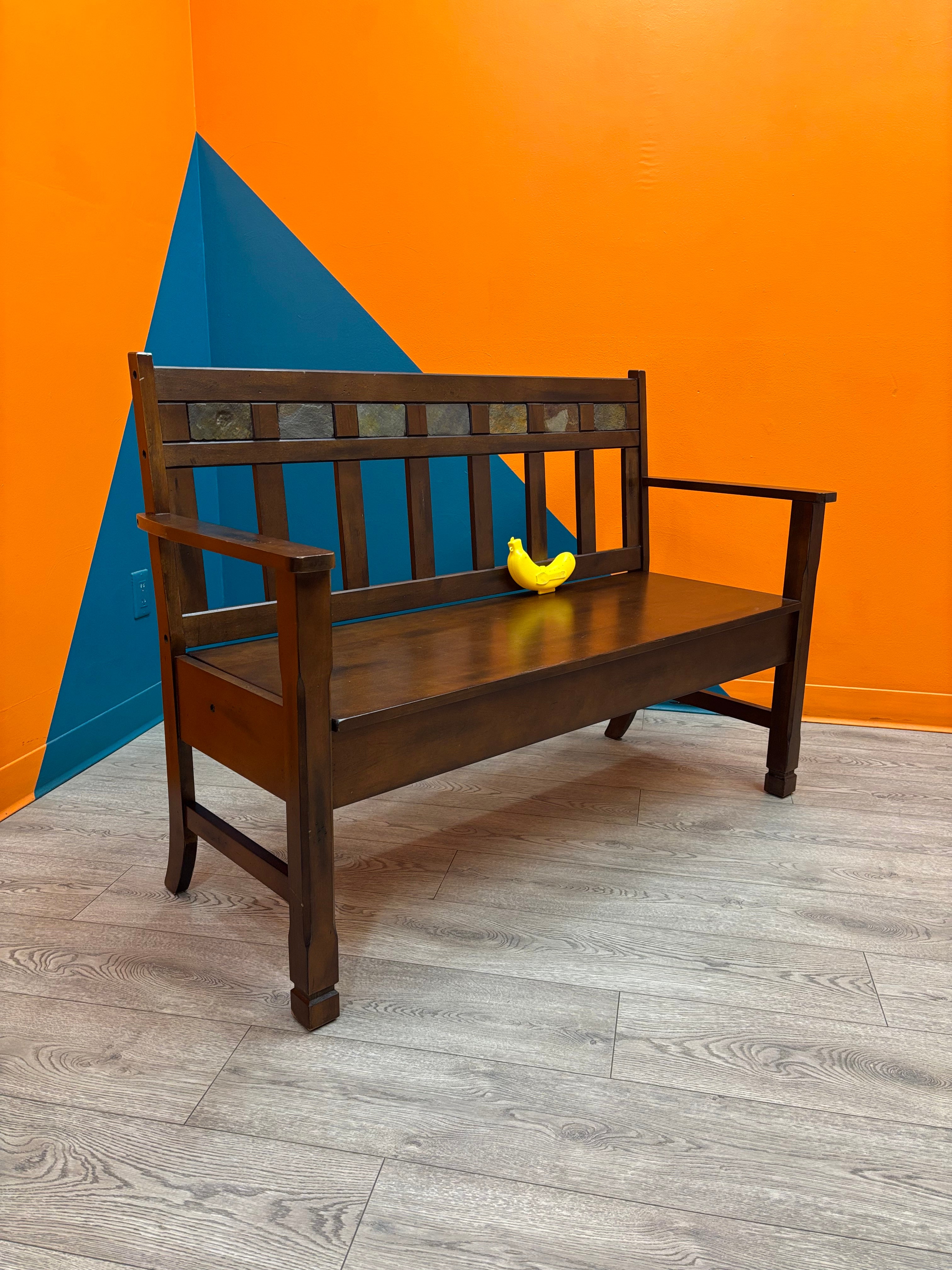 Wood Bench with Storage