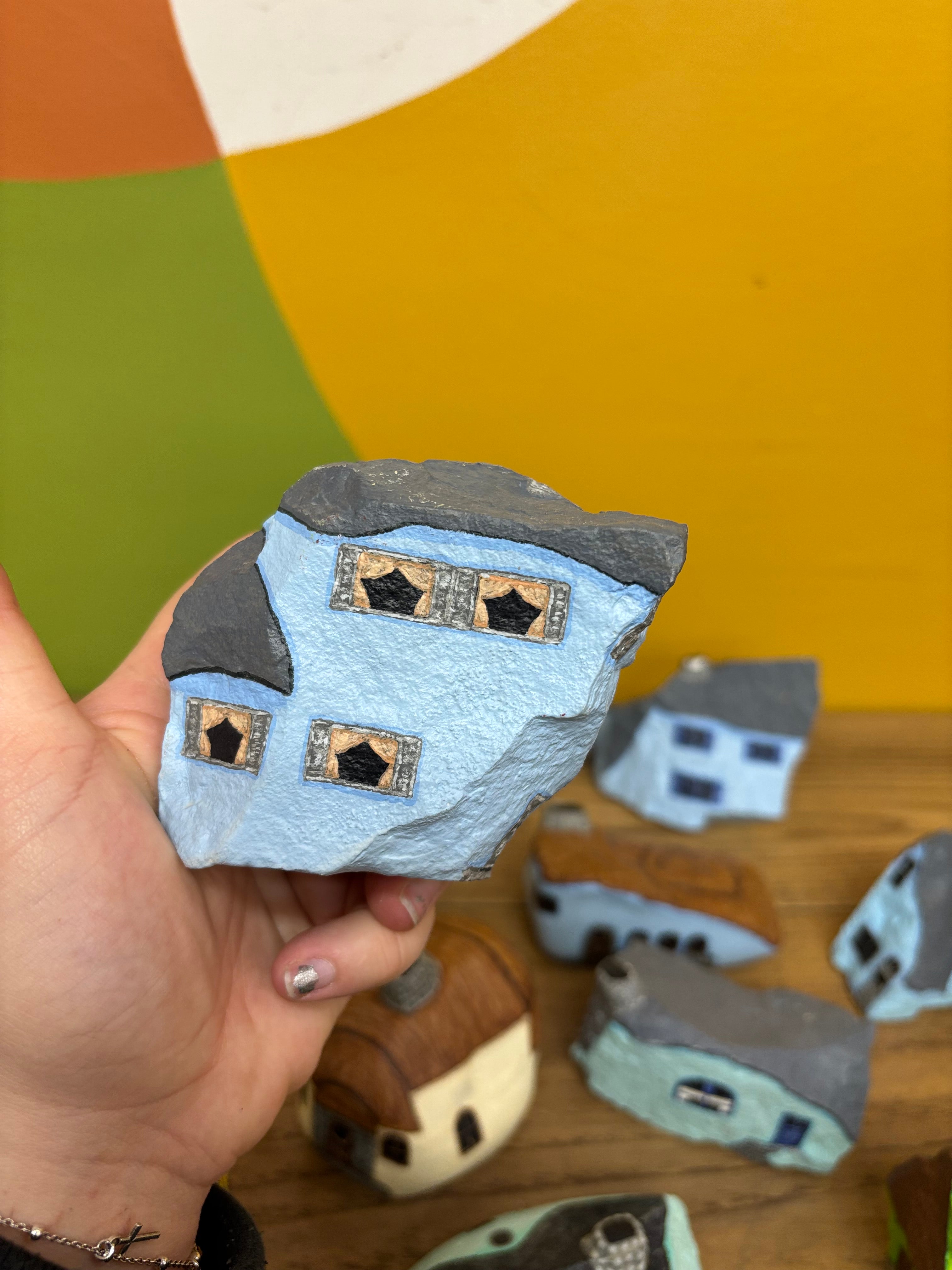 Bundle of Hand Painted Rock Houses