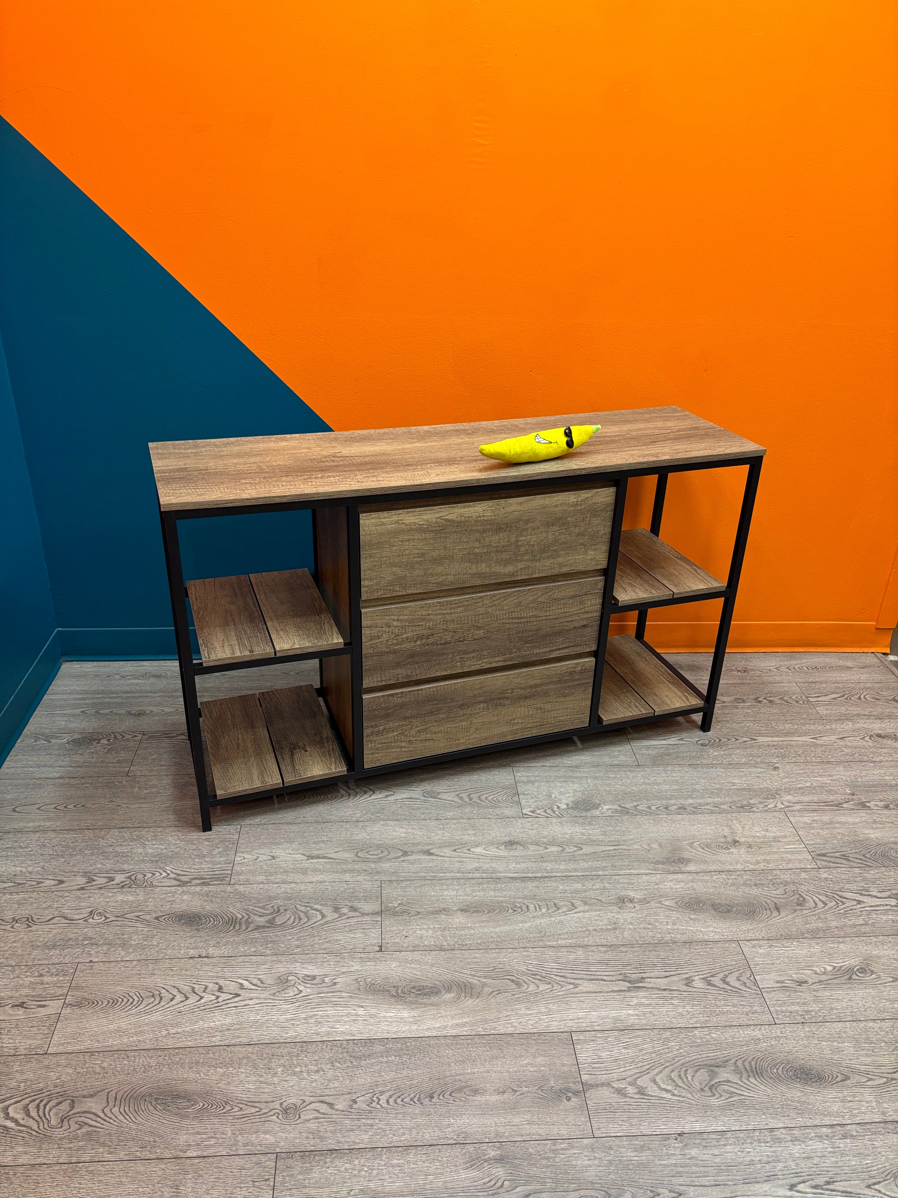 Brown & Black TV Stand