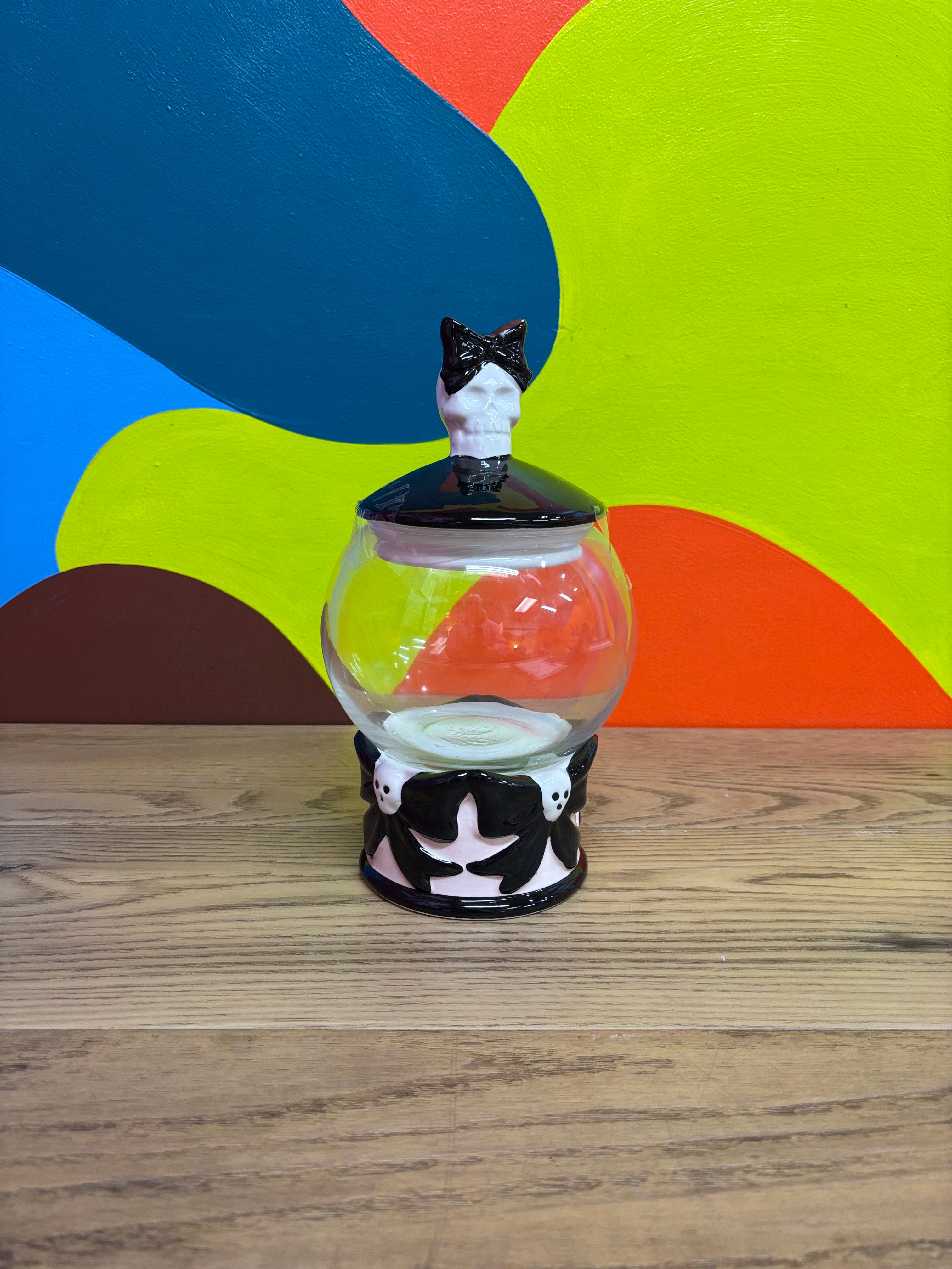 White & Pink Skull Jar (3 available)