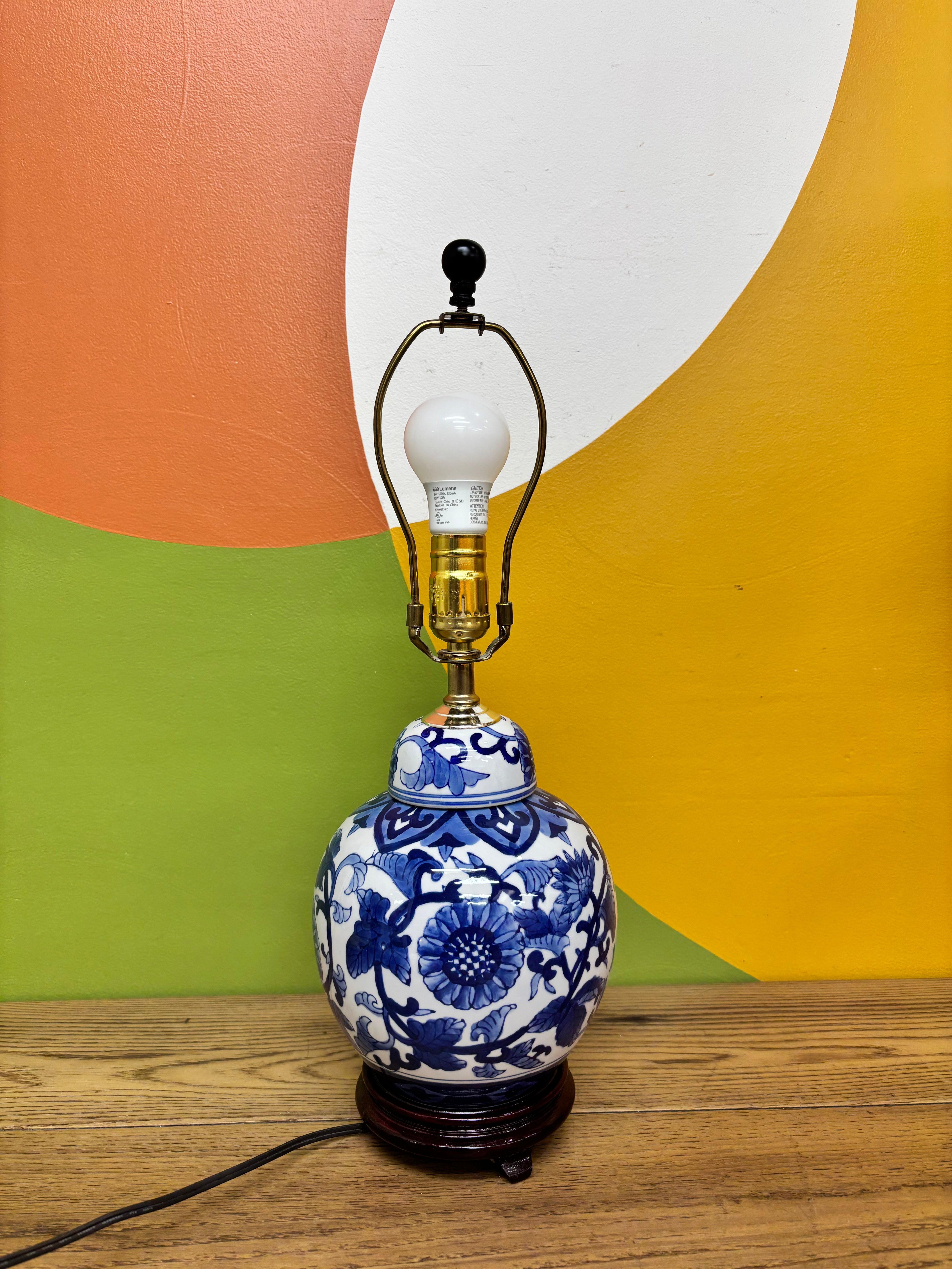 Blue and White Table Lamp