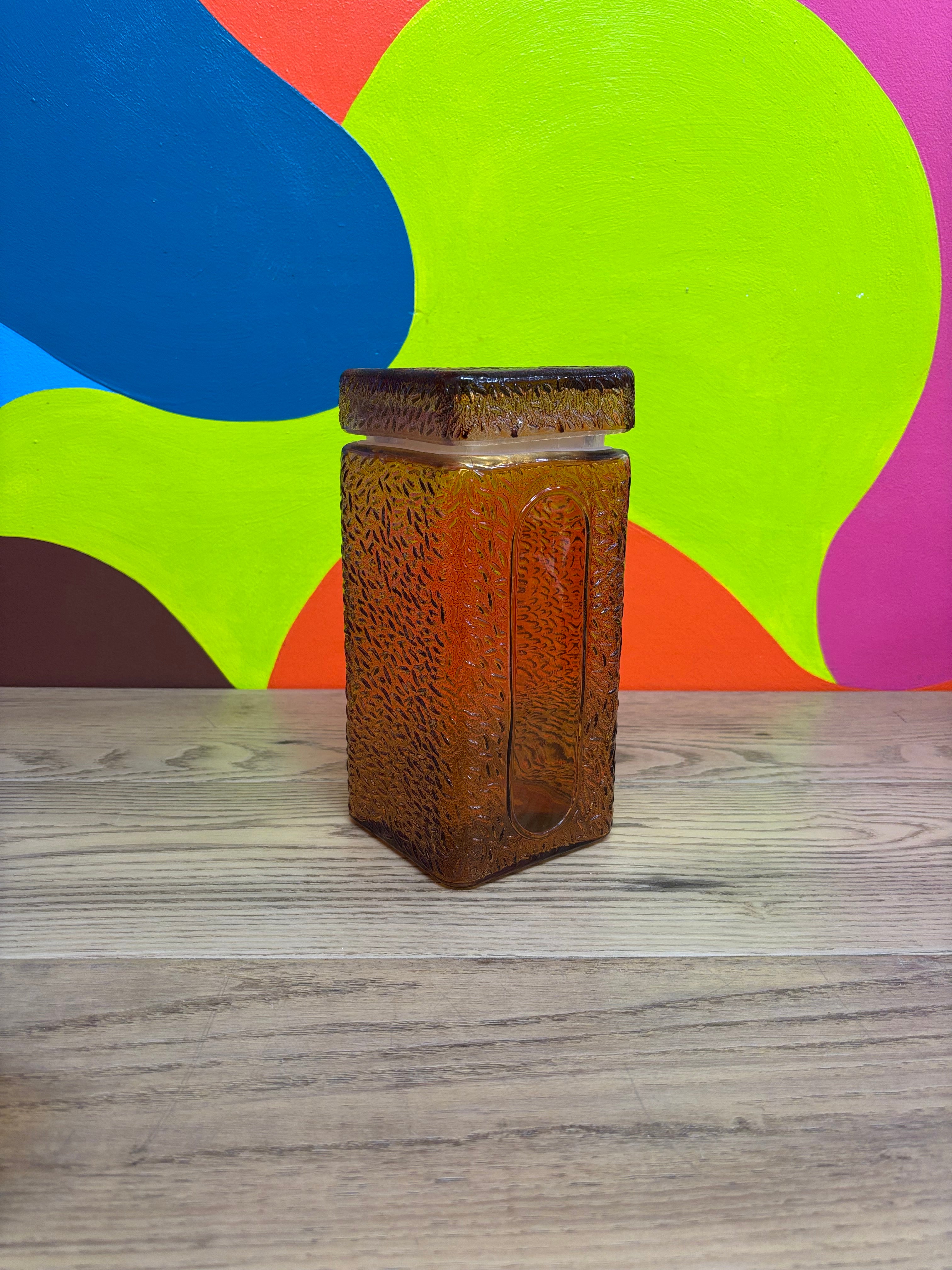 Amber Colored Glass Jar (3 available)