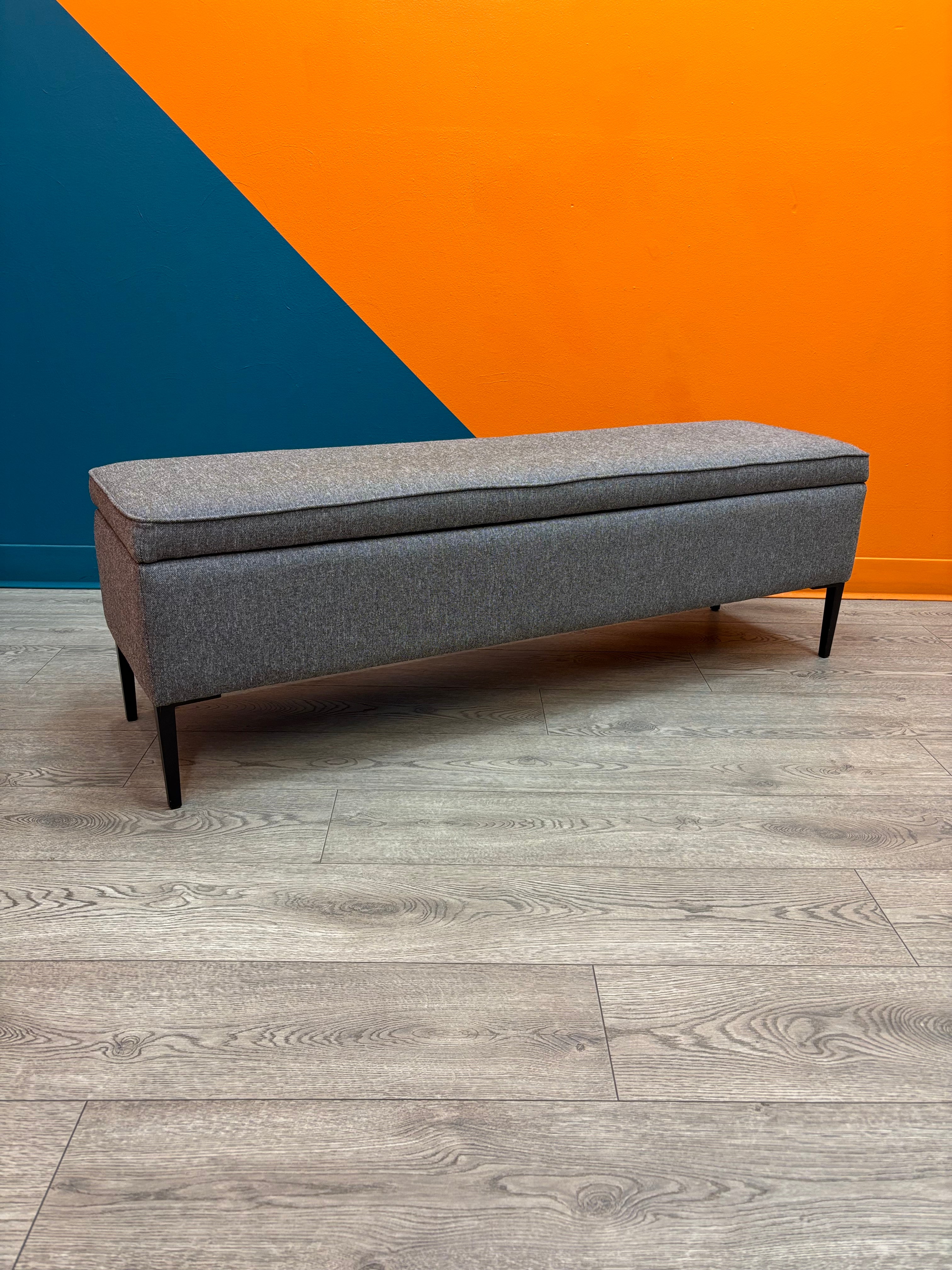Grey Fabric Storage Bench