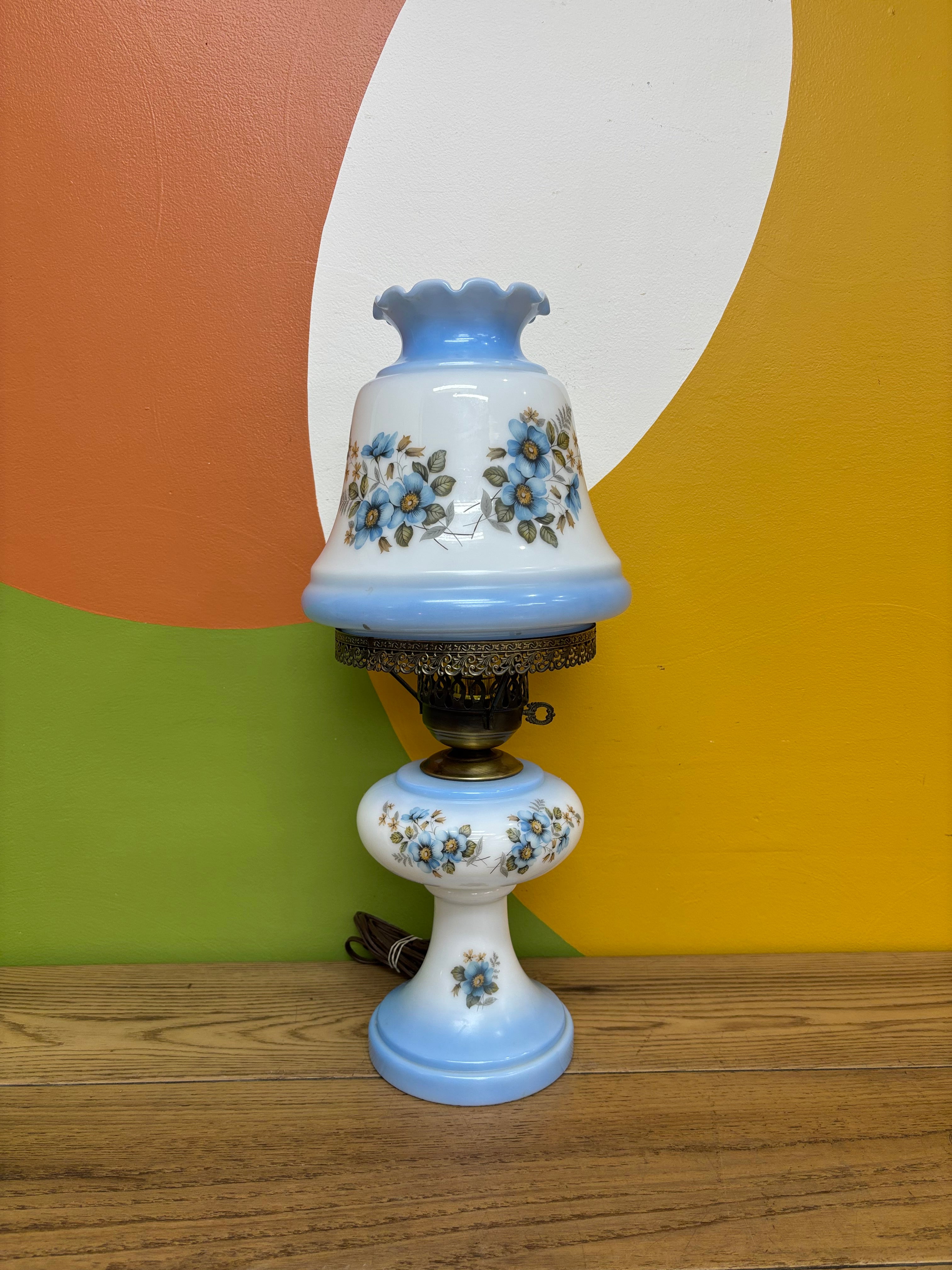 Blue Hurricane Lamp