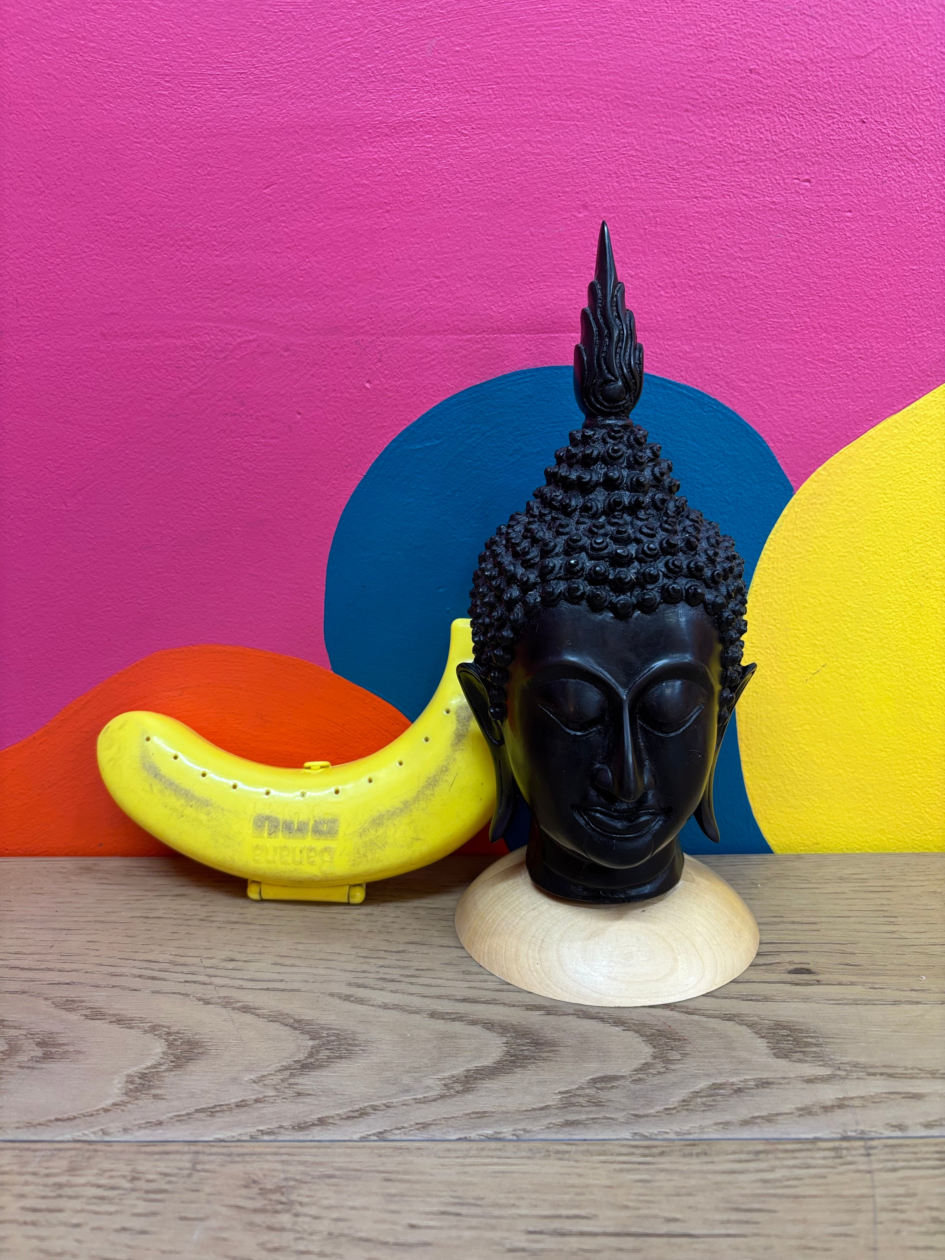 Buddha Head Statue - Black