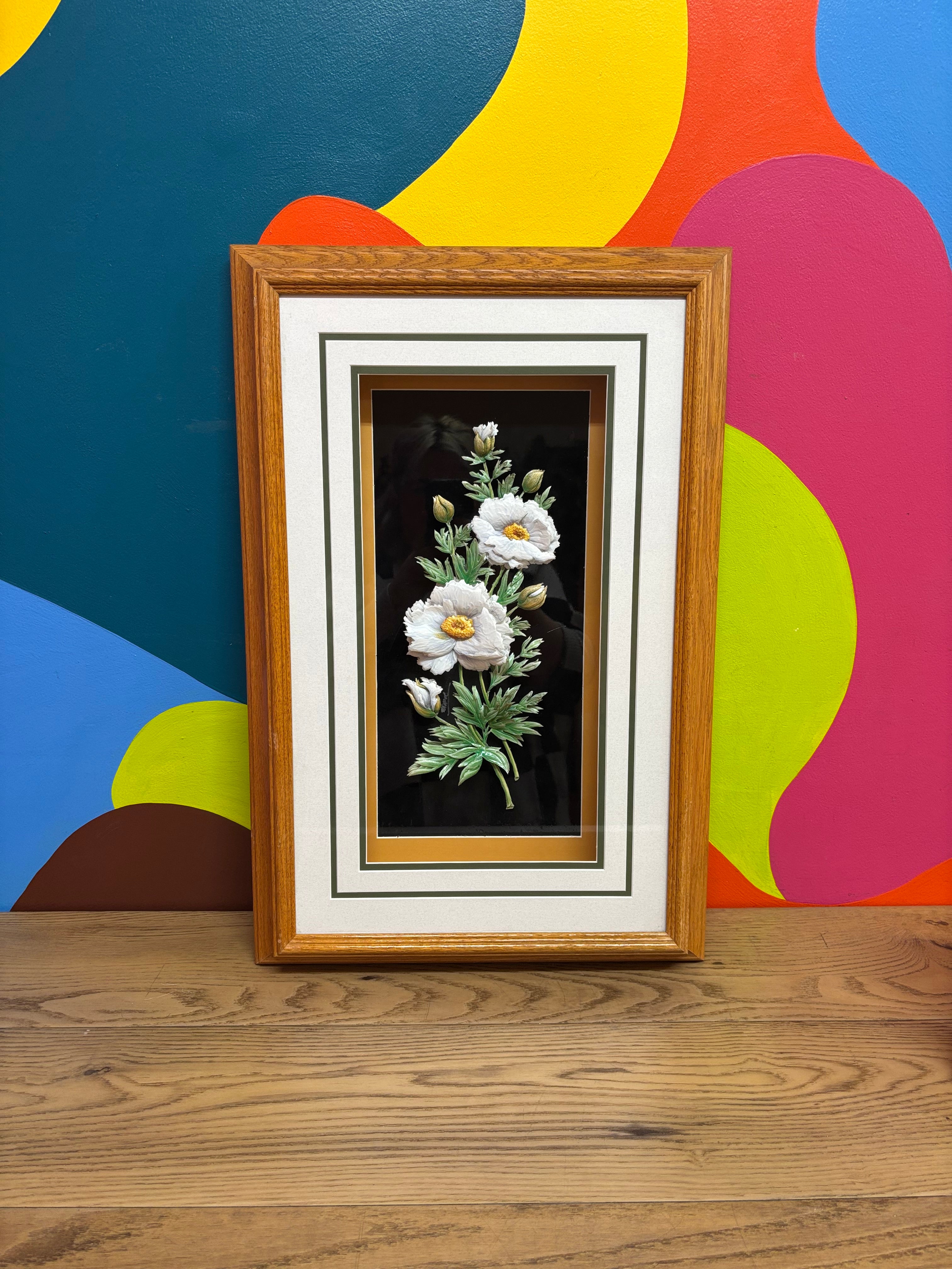 3D White Poppies Art