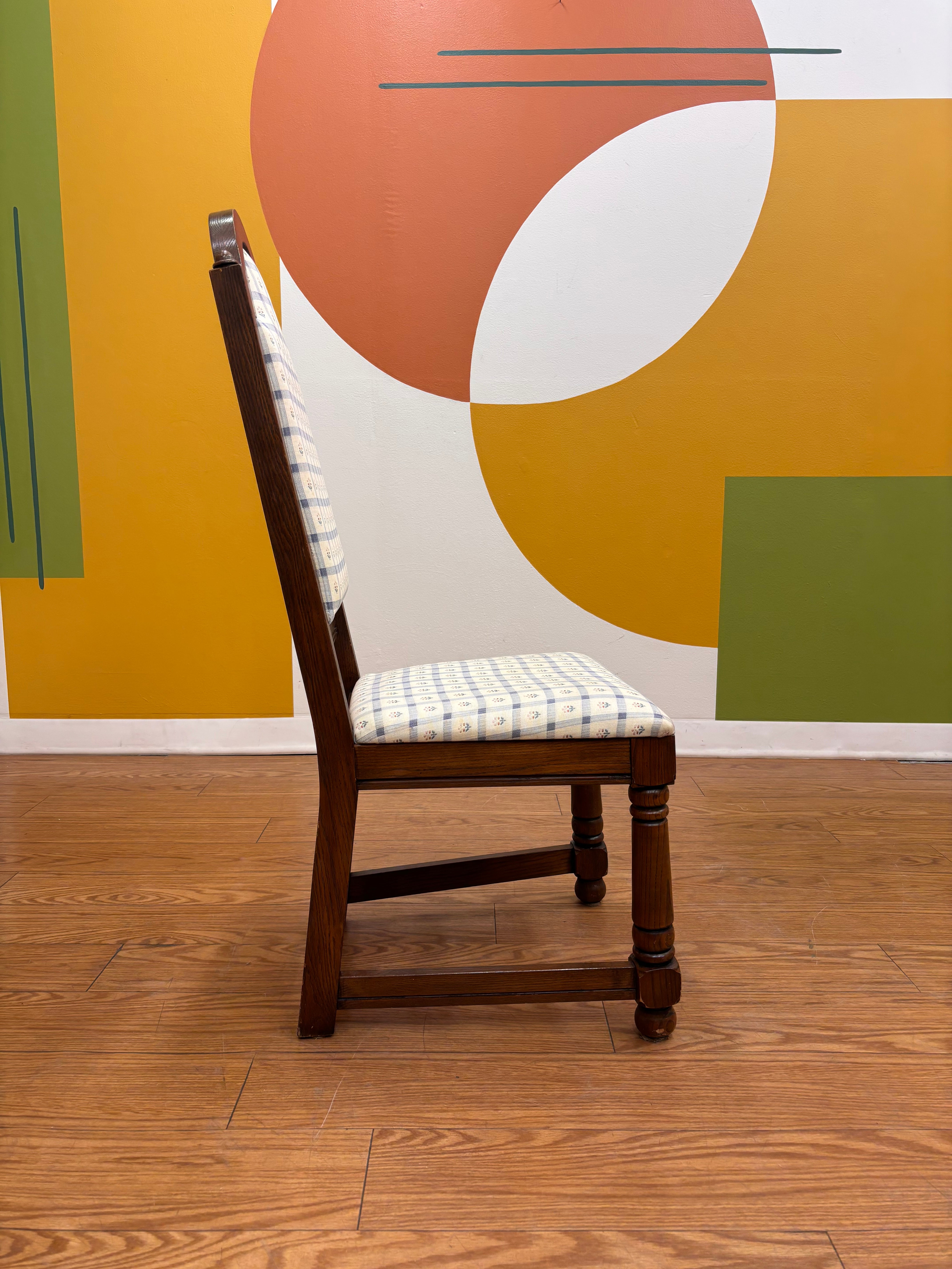 Floral Gingham Dining Chair (4)