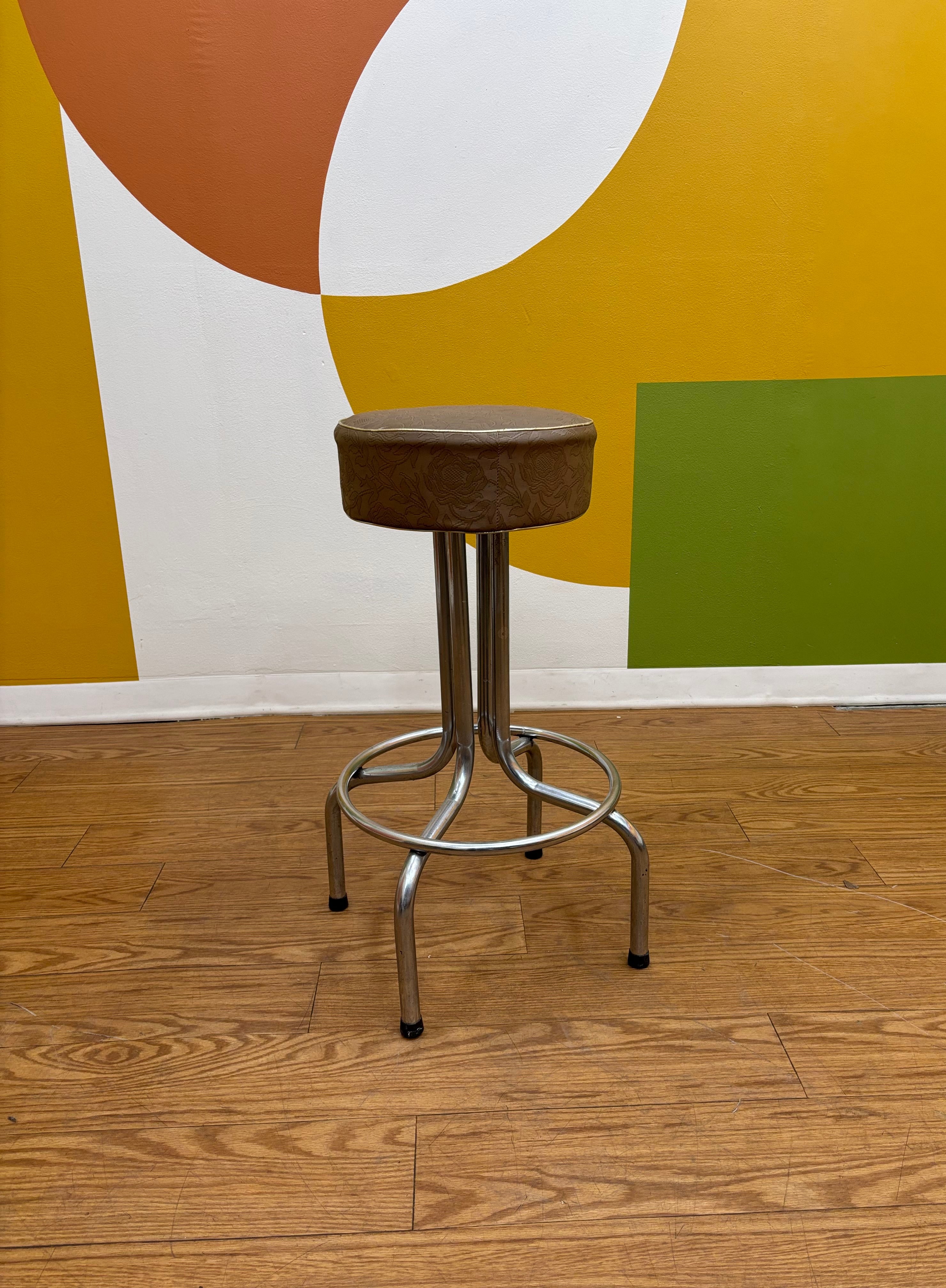 Brown Round Bar Stool