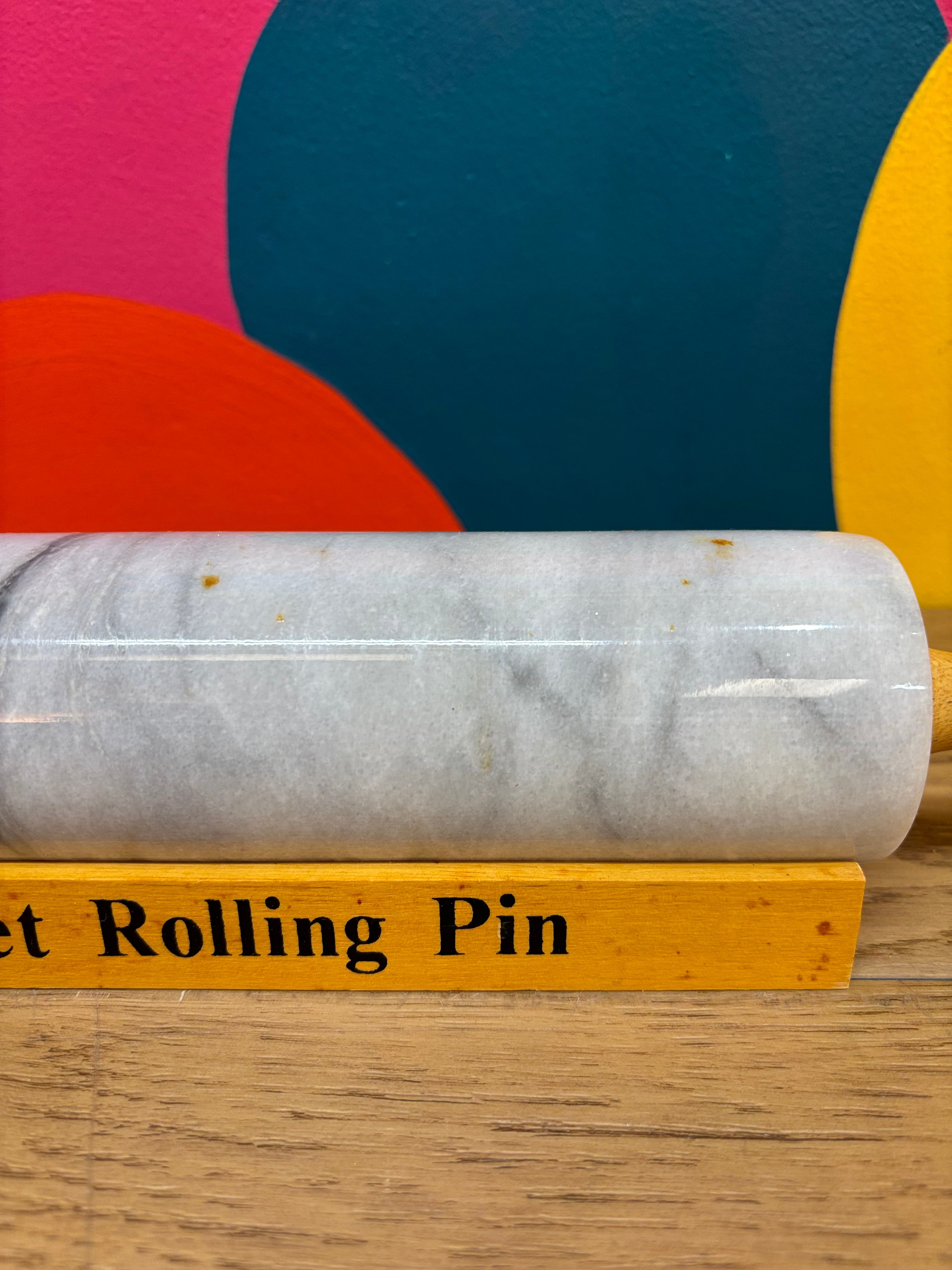 Marble Rolling Pin with Wooden Handles