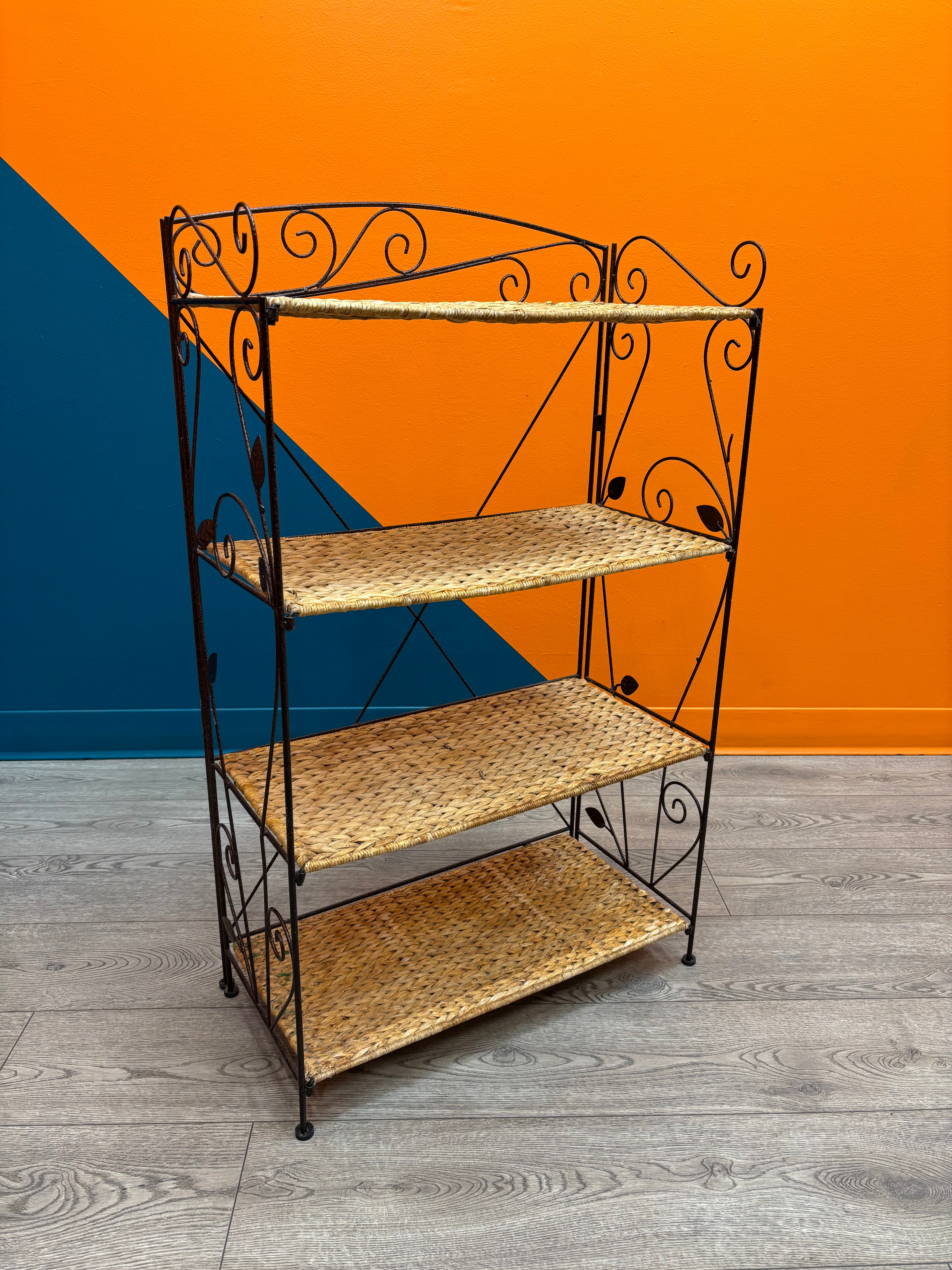 Wicker & Metal Shelf - 40"H