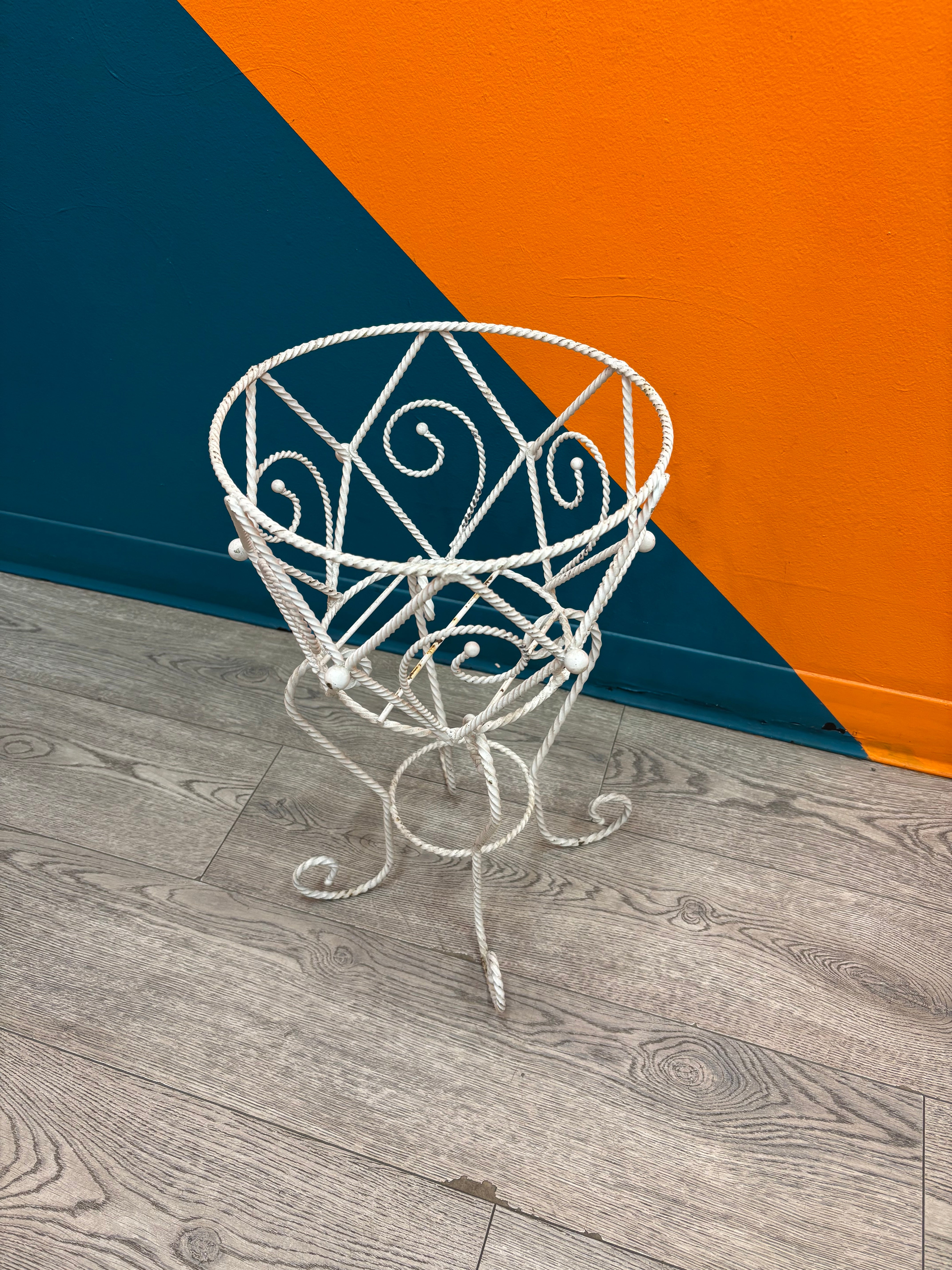 White Wrought Iron Plant Stand