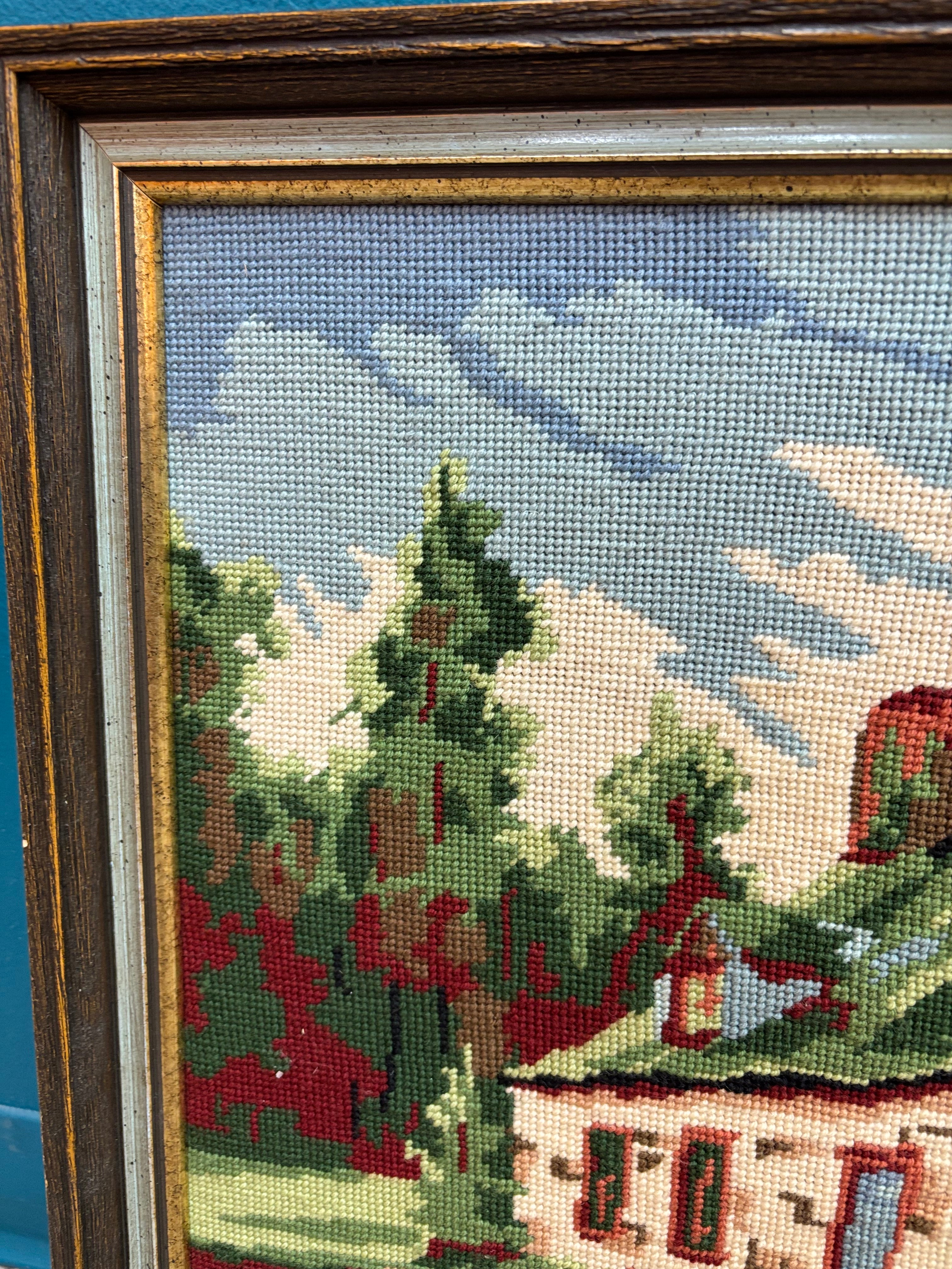 Framed Cottage Cross Stitch