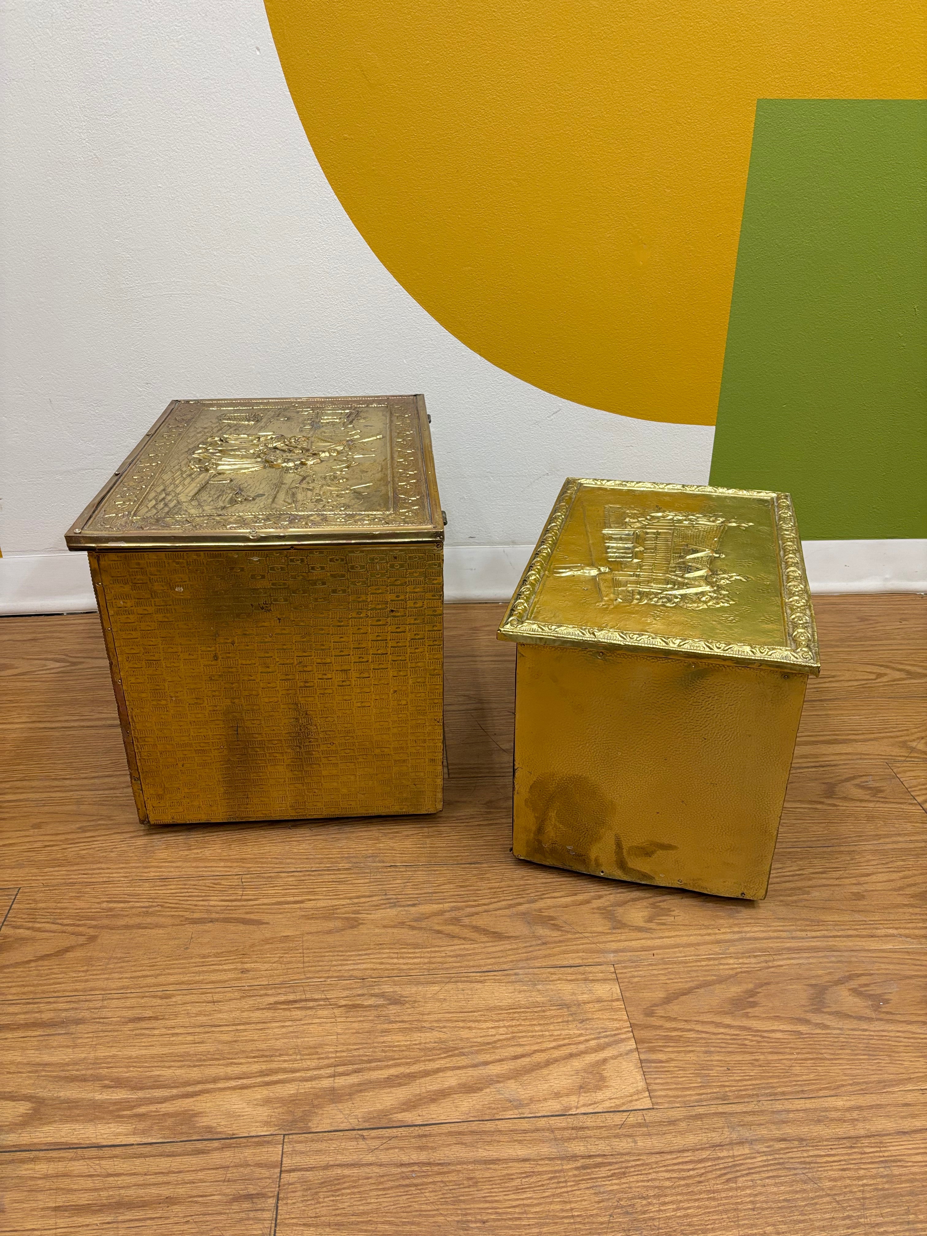 (2) Gold Tone Boxes