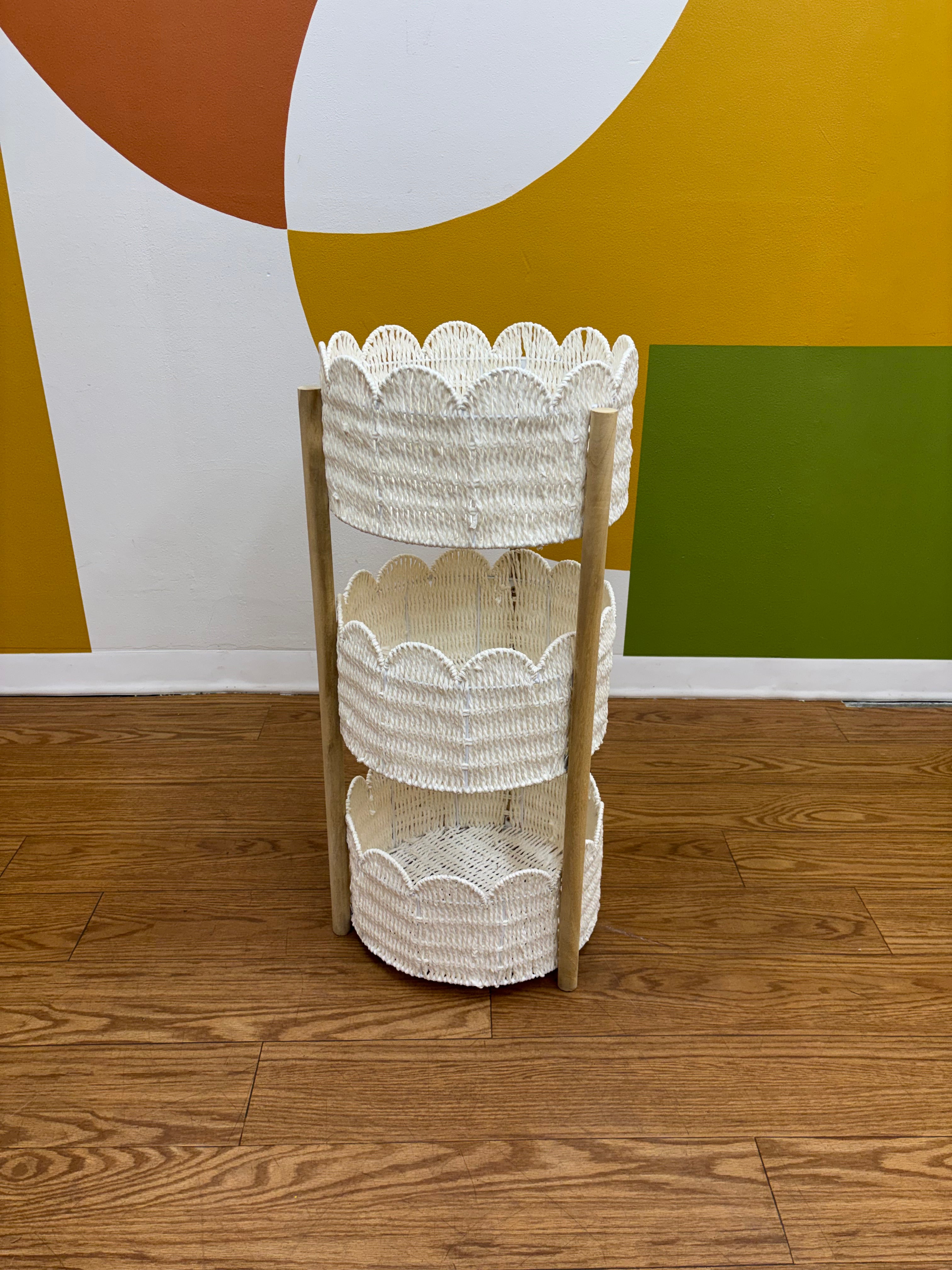 3 Tier Wicker Storage Tower