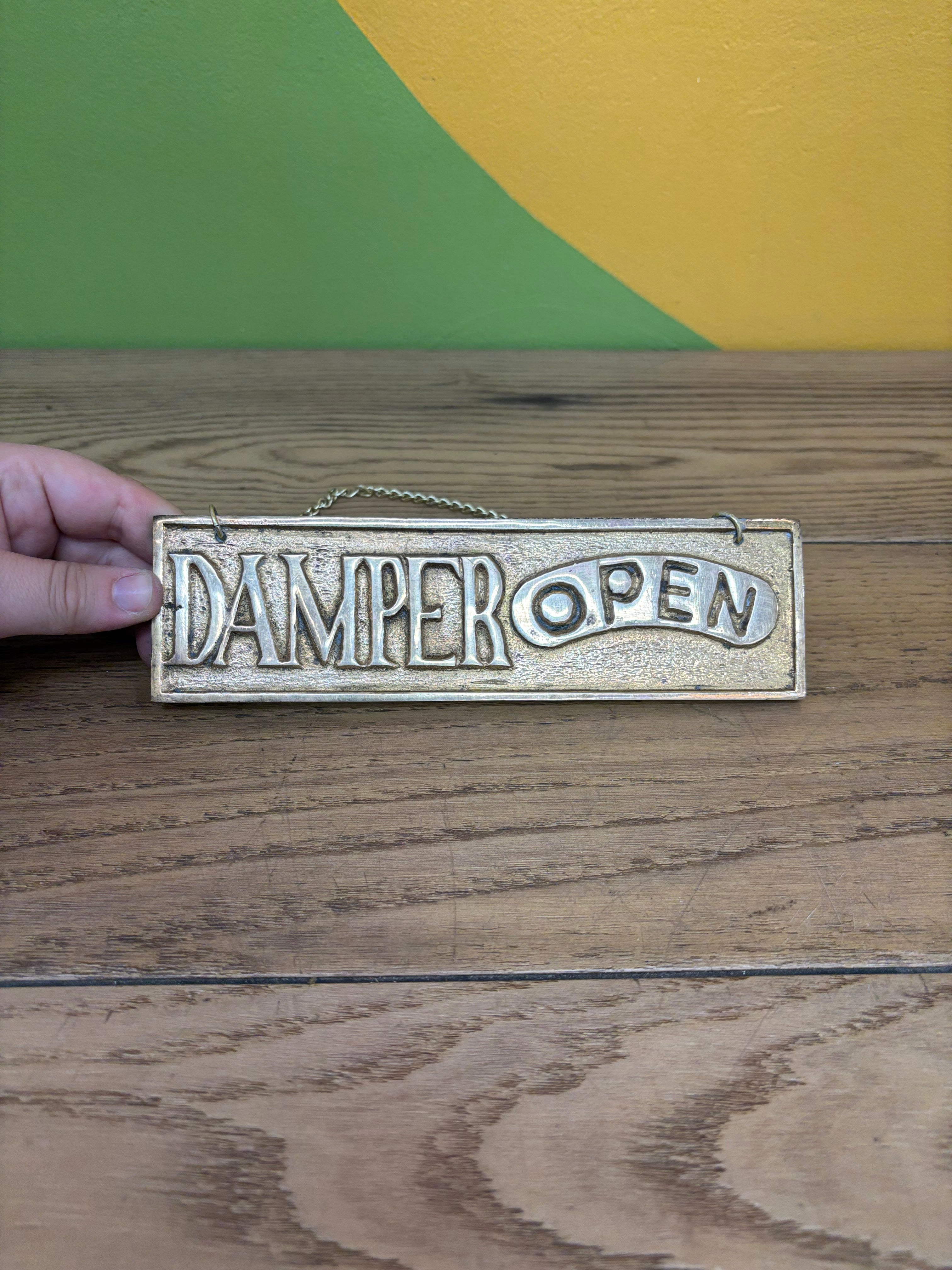 Brass Damper Sign