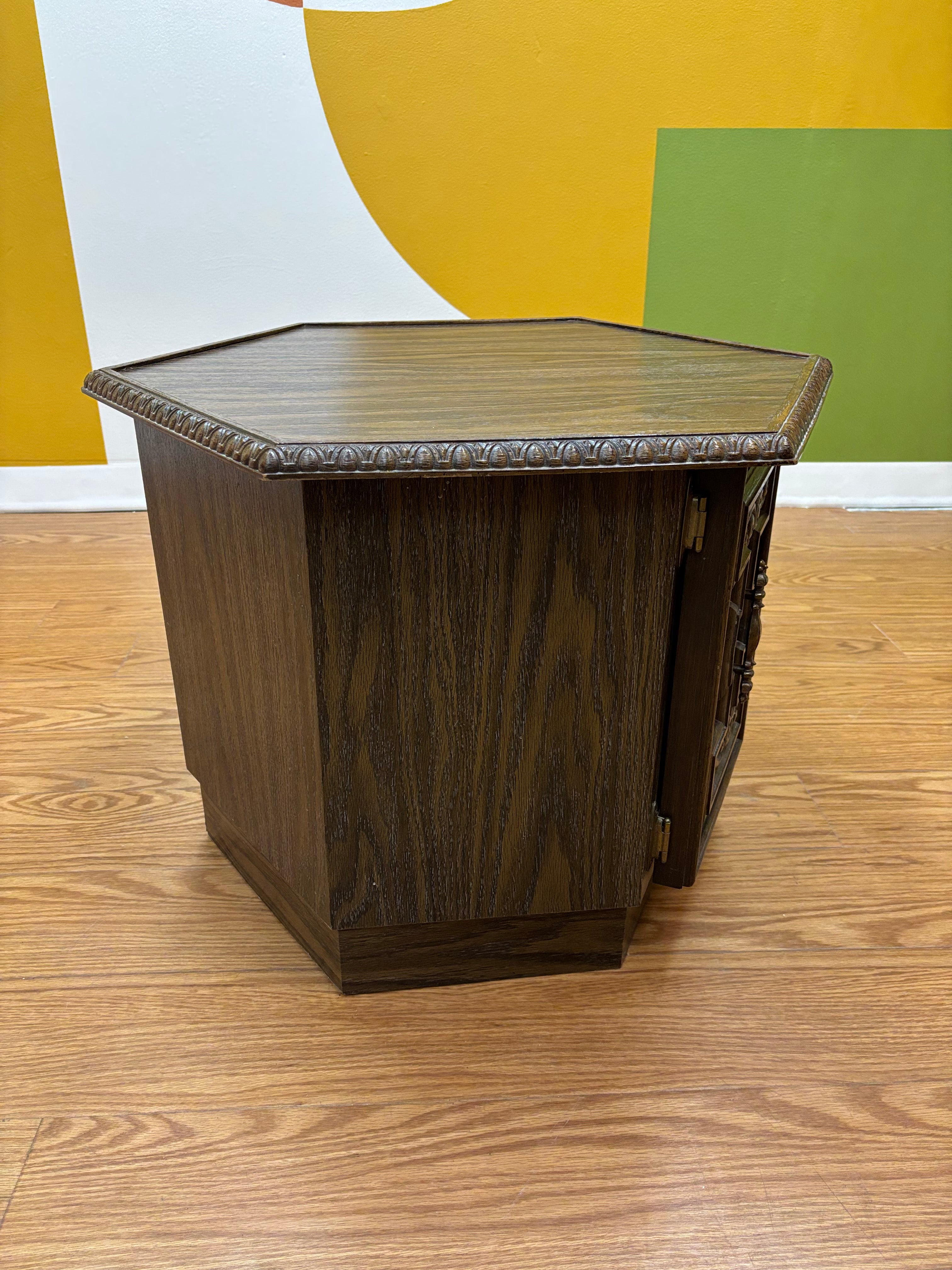 Wood Side Table with Bottom Storage