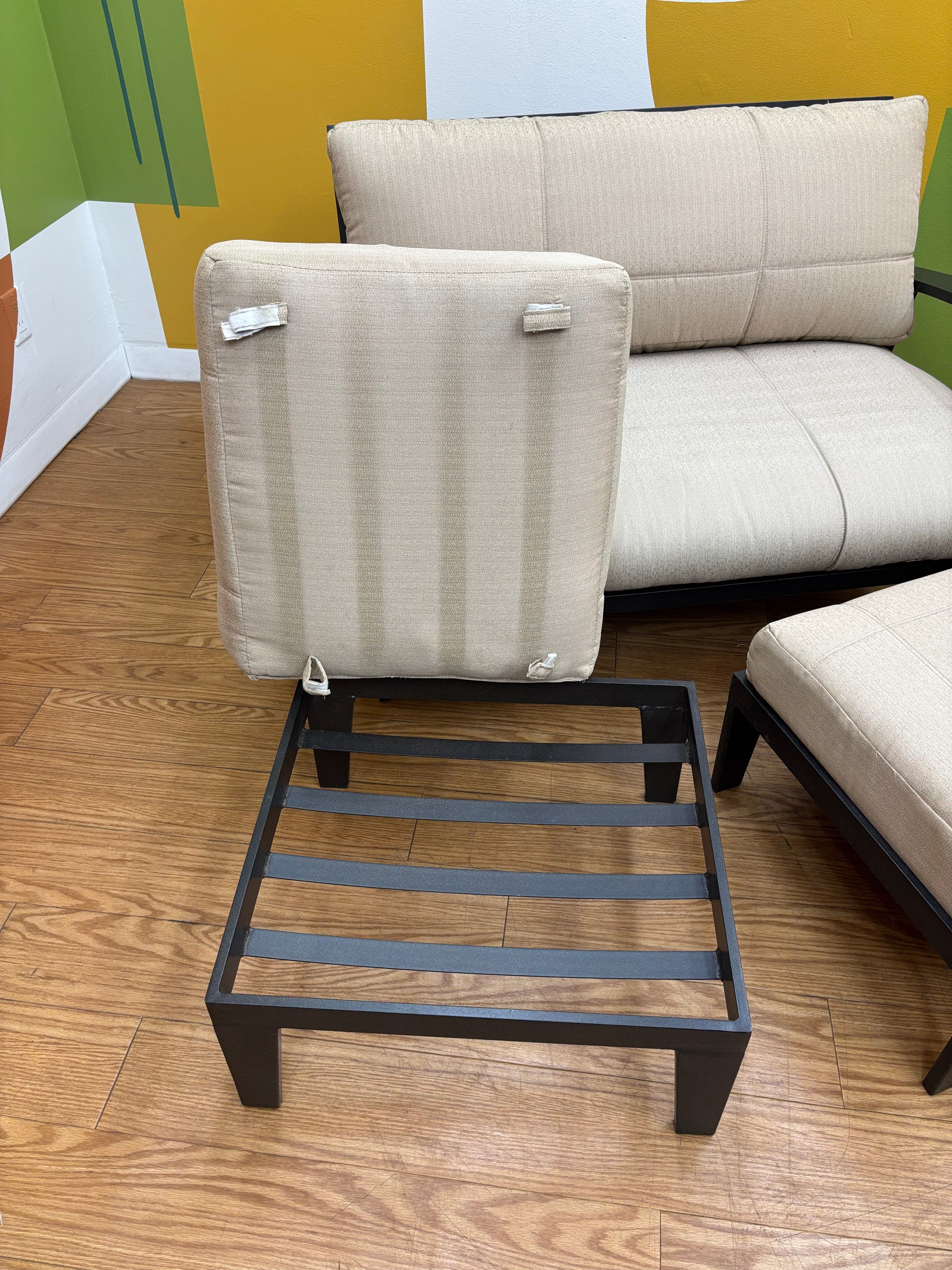 Outdoor Loveseat with Footstools
