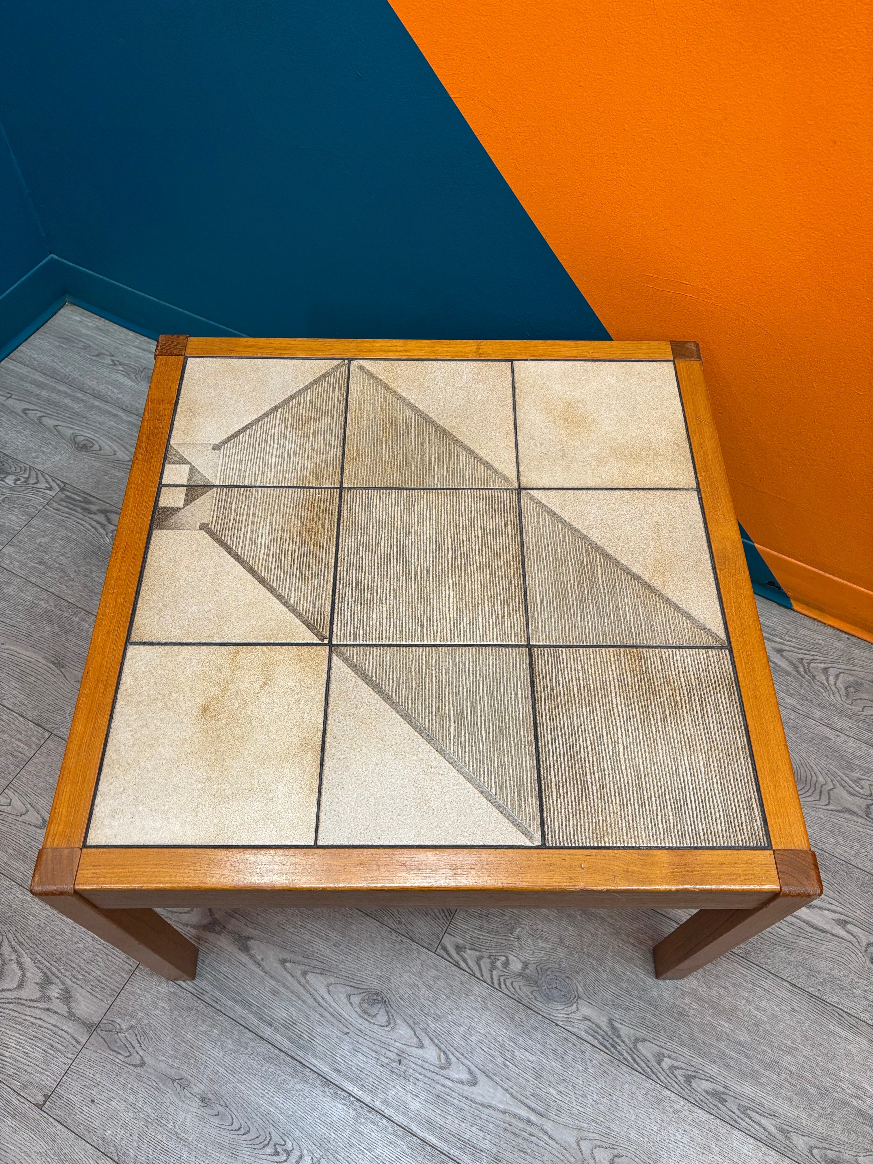 Tile Top Wood Side Table (Made in Denmark)