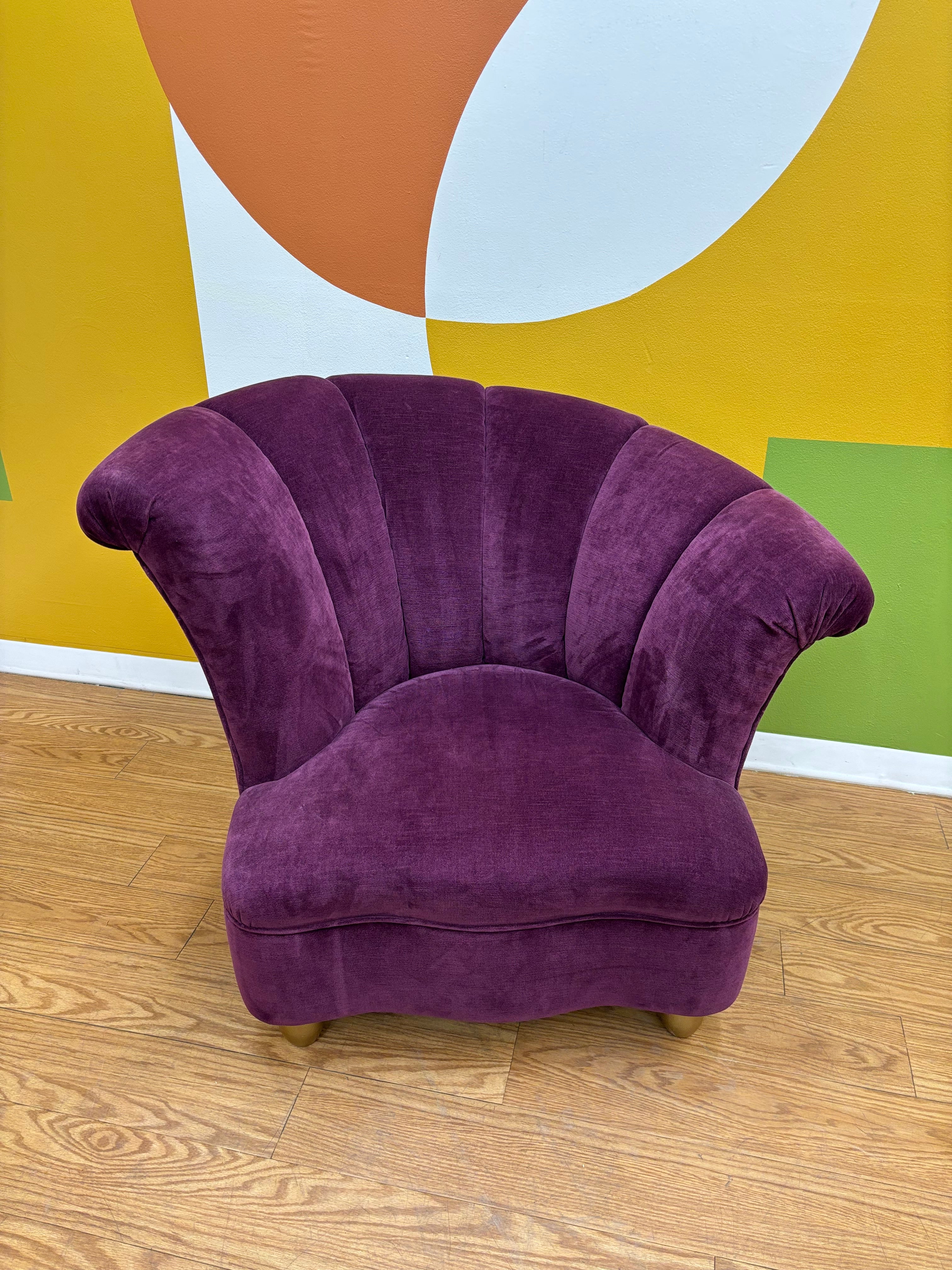Purple Asymmetrical Scalloped Chair