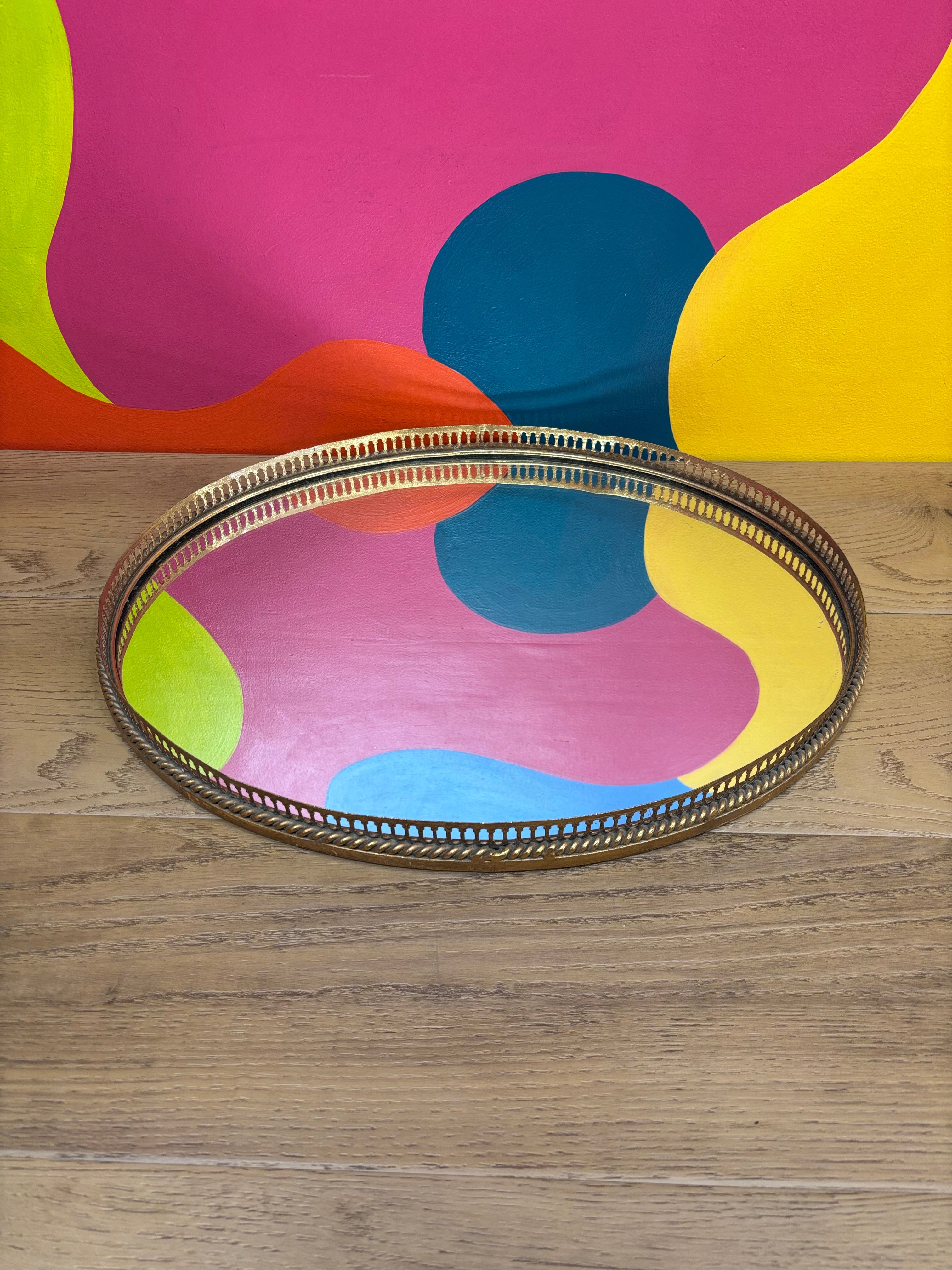 Gold Mirror Serving Tray (2 available)