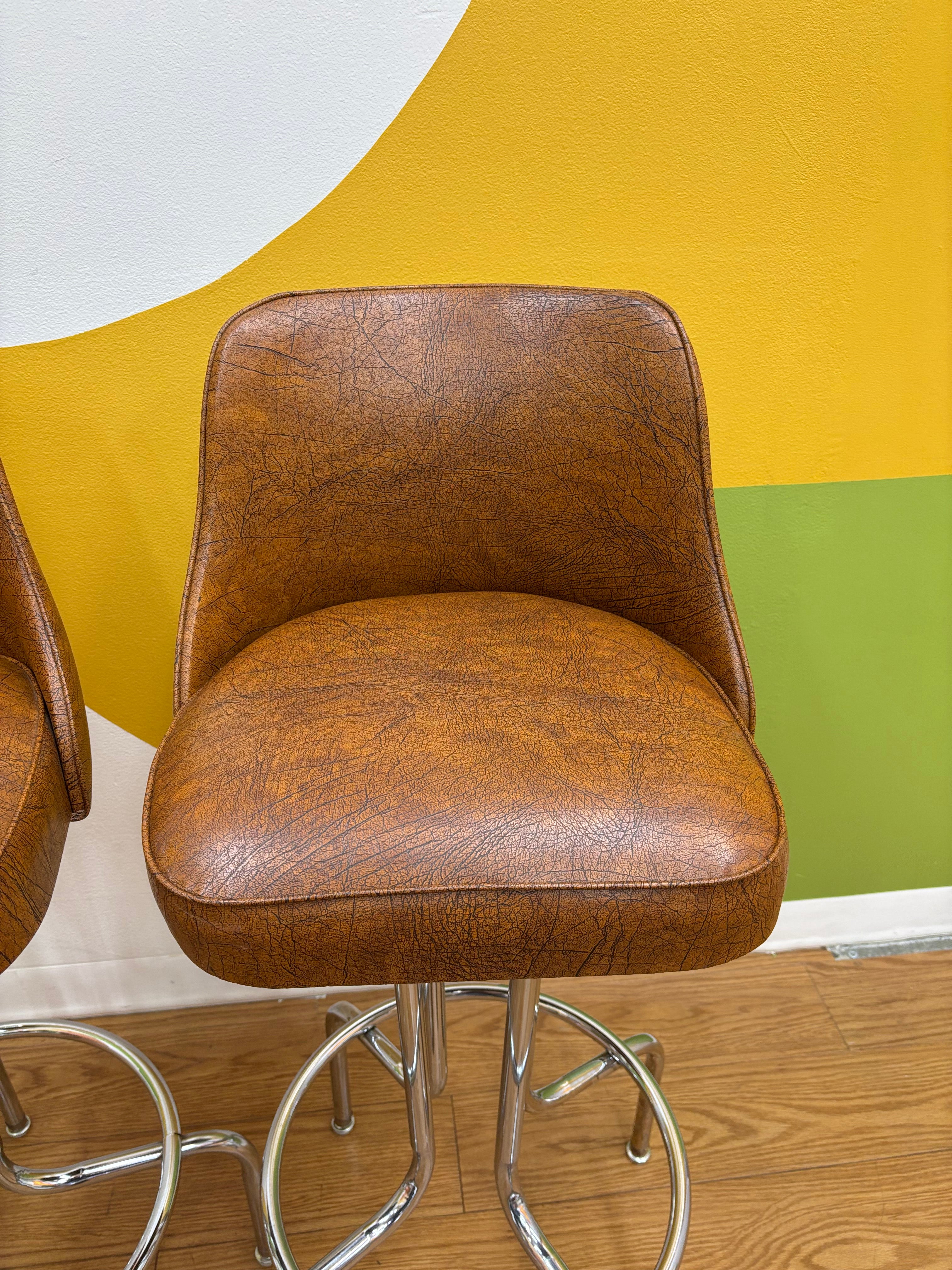 (2) Brown Barstools