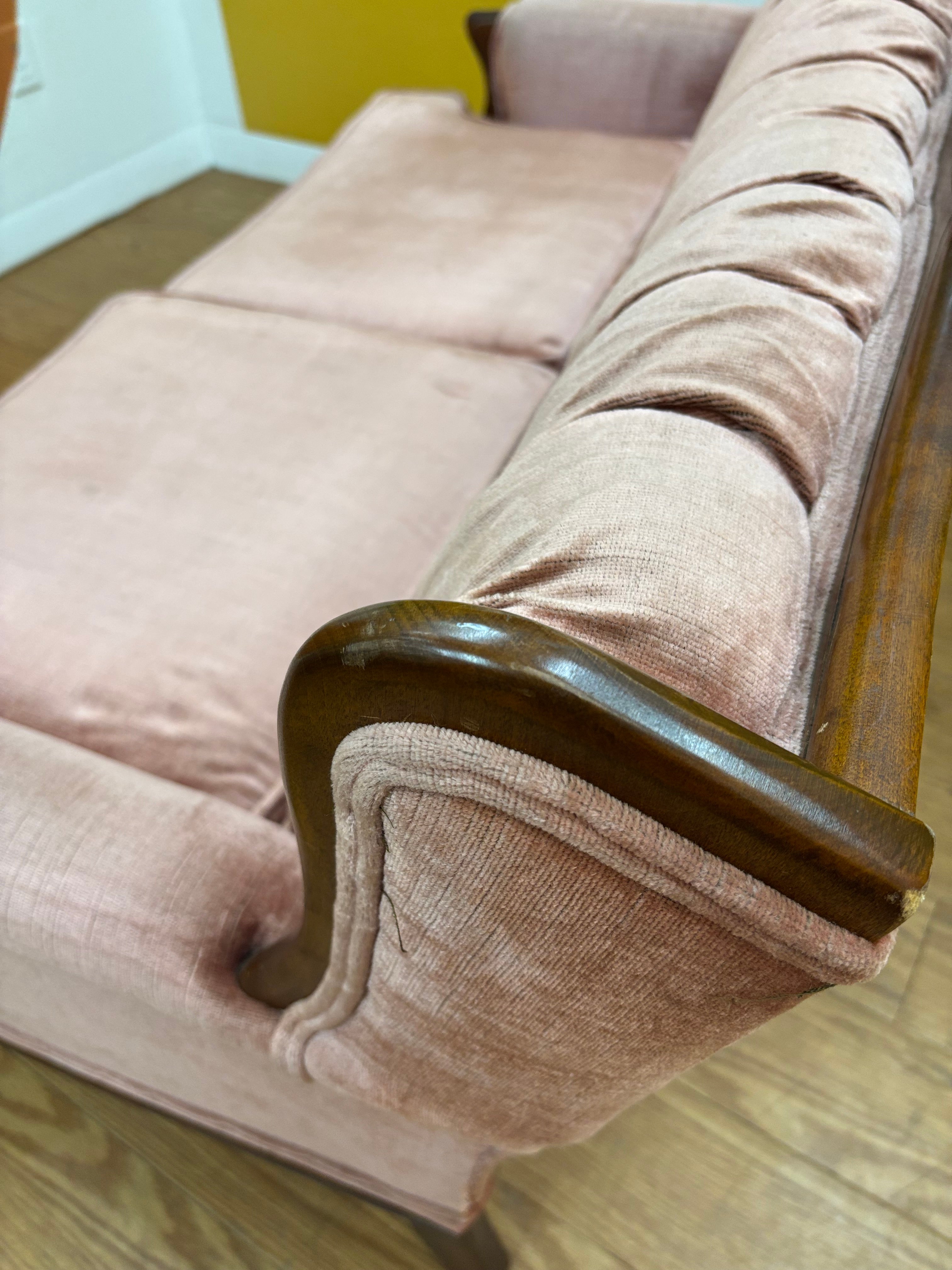Tufted Pink Loveseat