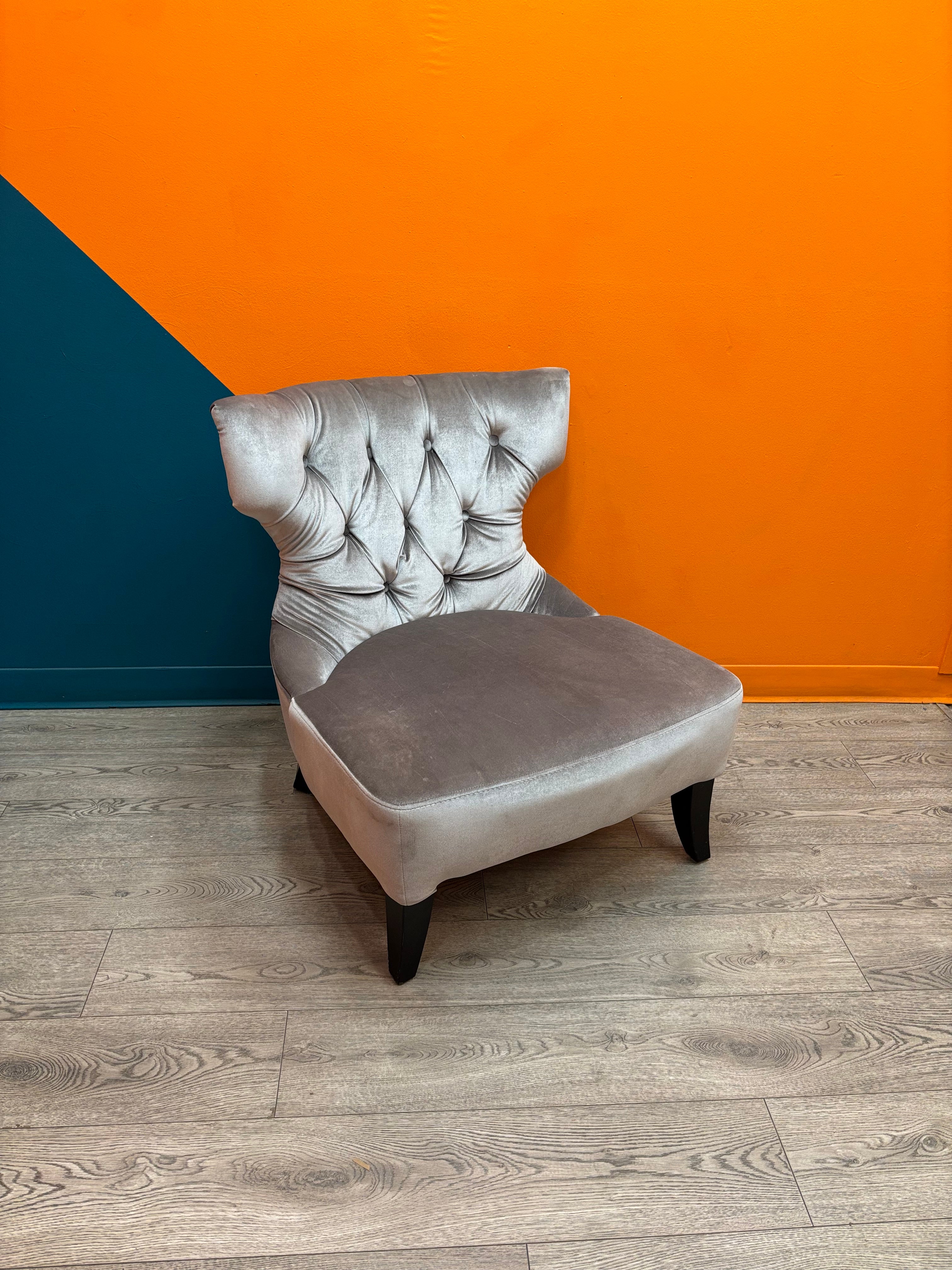 Silver Oversized Accent Chair