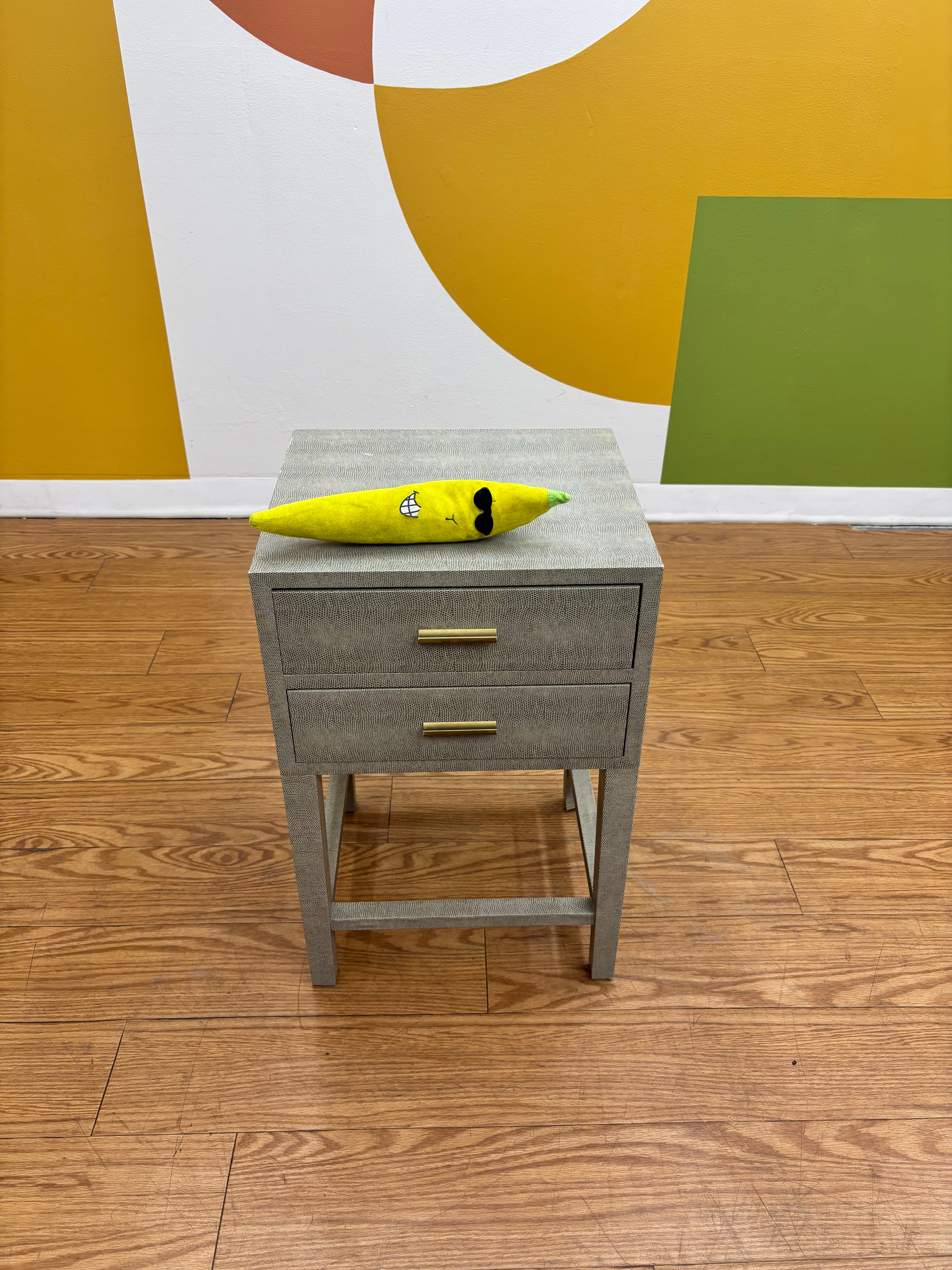 Grey Snake Print Nightstand (2 available)