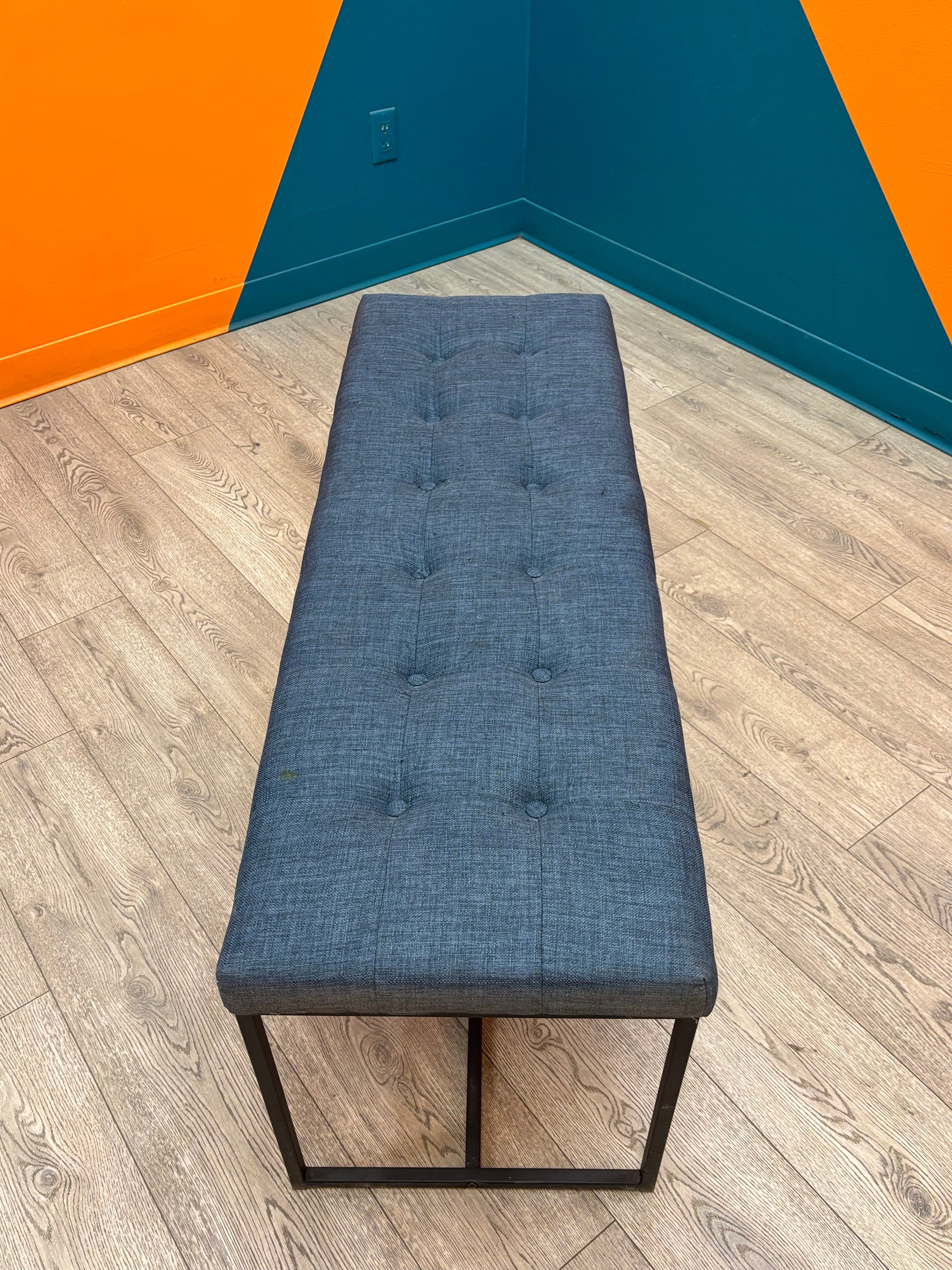 Blue Fabric Bench