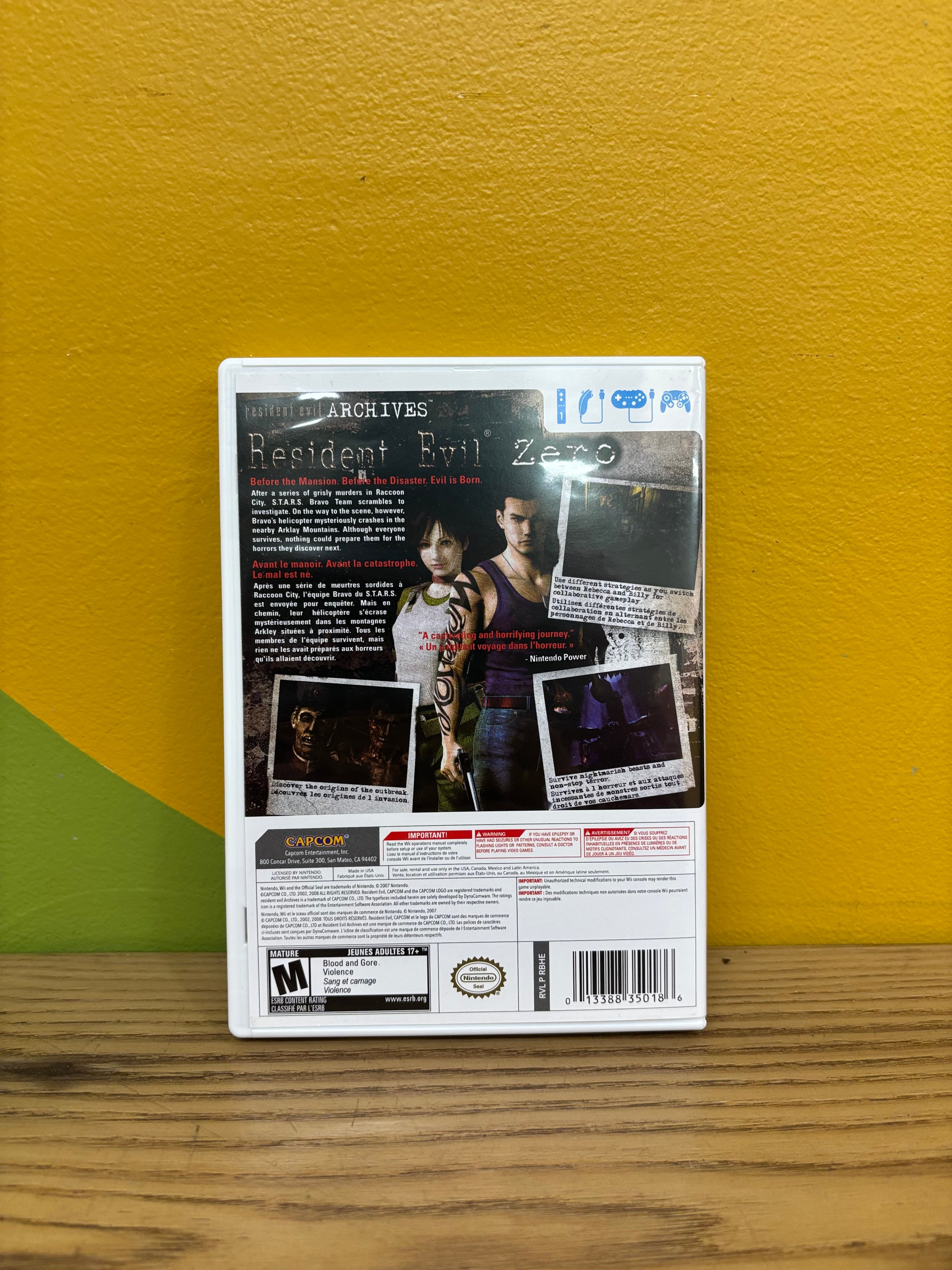 Wii Game: Resident Evil Archives: Resident Evil Zero