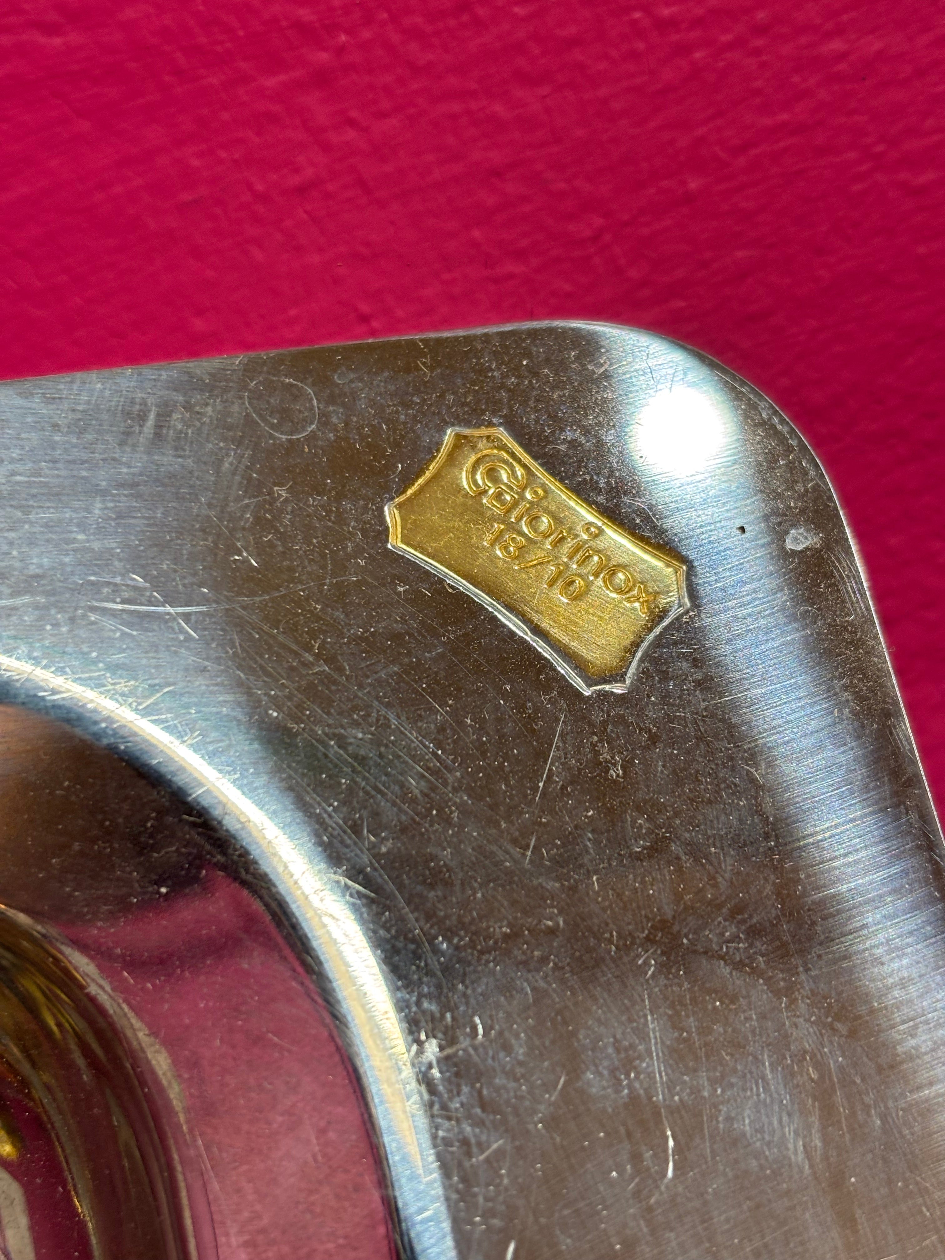 Floral Etched Metal Tray